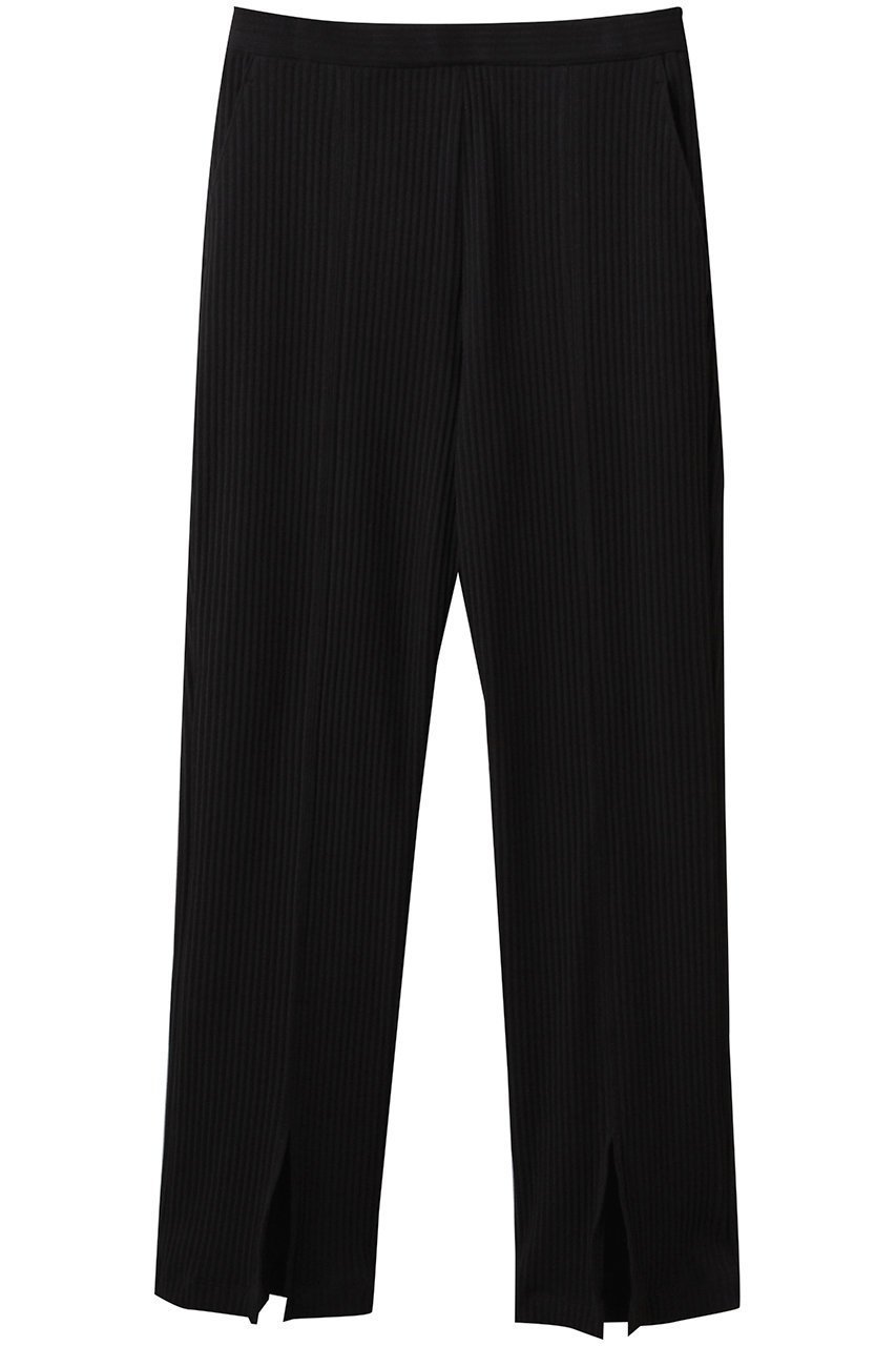 【アンクレイヴ/uncrave】のプリーツリブ スリットパンツ インテリア・キッズ・メンズ・レディースファッション・服の通販 founy(ファニー) 　ファッション　Fashion　レディースファッション　Fashion for Women　パンツ　Pants & Trousers　カットソー　Cut and Sewn Top　シンプル　Simple, Minimal　スリット　Slit, Slit Detail　フレア　Flare, Flared　エレガント 上品　Elegant　ブラック|ID: prp329100004504514 ipo3291000000032900515