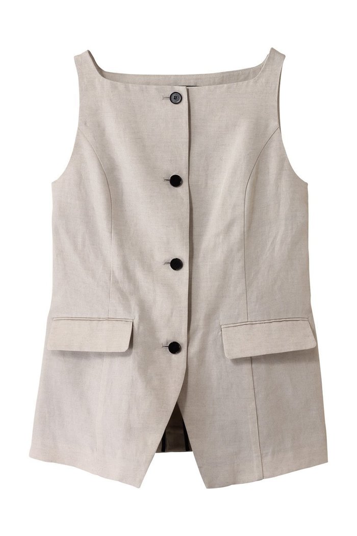 【アンクレイヴ/uncrave】のライトリネン ジレ インテリア・キッズ・メンズ・レディースファッション・服の通販 founy(ファニー) https://founy.com/ ファッション Fashion レディースファッション WOMEN アウター Coat Outerwear ジャケット Jackets シェイプ Shape ジャケット Jacket スクエア Square ベスト Vest リネン Linen |ID: prp329100004504521 ipo3291000000031790761