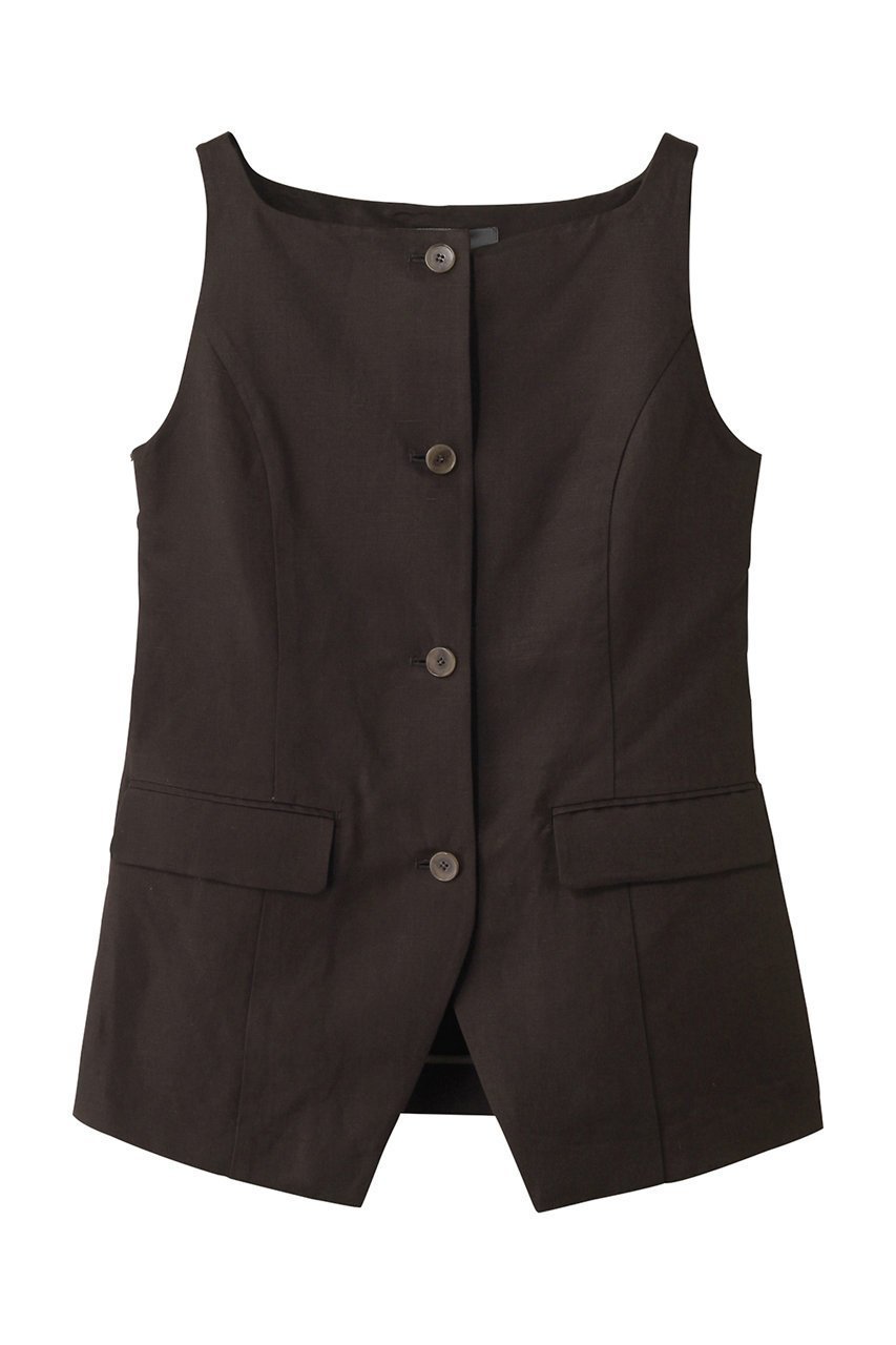 【アンクレイヴ/uncrave】のライトリネン ジレ インテリア・キッズ・メンズ・レディースファッション・服の通販 founy(ファニー) 　ファッション　Fashion　レディースファッション　Fashion for Women　アウター　Coat / Outerwear Collection　レディースジャケット・軽アウター　Jackets　シェイプ　Shape, Slim Fit　ジャケット　Jacket, Outerwear　スクエア　Square, Square Shape　ベスト　Vest, Waistcoat　リネン　Linen, Linen Fabric　ブラウングレー|ID: prp329100004504521 ipo3291000000032949845