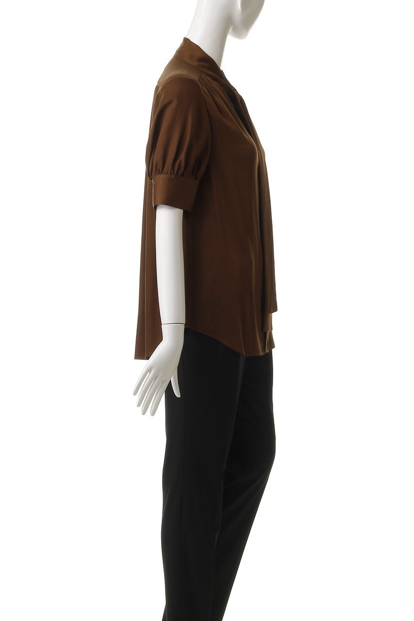 【エムフィル/M Fil】のシルキーキュプラサテン ハーフスリーブボウタイブラウス 人気、トレンドファッション・服の通販 founy(ファニー) 　ファッション　Fashion　レディースファッション　Fashion for Women　トップス・カットソー　Cut & Sew Tops　シャツ・ブラウス・オフィスカジュアル　Elegant Blouses & Button-Ups　ショート　Short, Short Length　スリーブ　Sleeve, Long Sleeve / Short Sleeve　エレガント 上品　Elegant　other-3|ID: prp329100004504527 ipo3291000000032907910