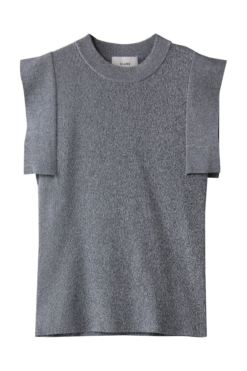 【クラネ/CLANE】のSQUARE SLEEVE KNIT TOPS/ニットトップス インテリア・キッズ・メンズ・レディースファッション・服の通販 founy(ファニー) 　ファッション　Fashion　レディースファッション　Fashion for Women　トップス・カットソー　Cut & Sew Tops　ニット　Knit Tops & Sweaters　カジュアルプルオーバー・ニットトップス　Pullovers & Knit Tops / Casual Pullovers　スクエア　Square, Square Shape　スリーブ　Sleeve, Long Sleeve / Short Sleeve　夏　Summer　春　Spring　S/S・春夏　SS, Spring/Summer, Warm Season　BLUE|ID: prp329100004504531 ipo3291000000032922900