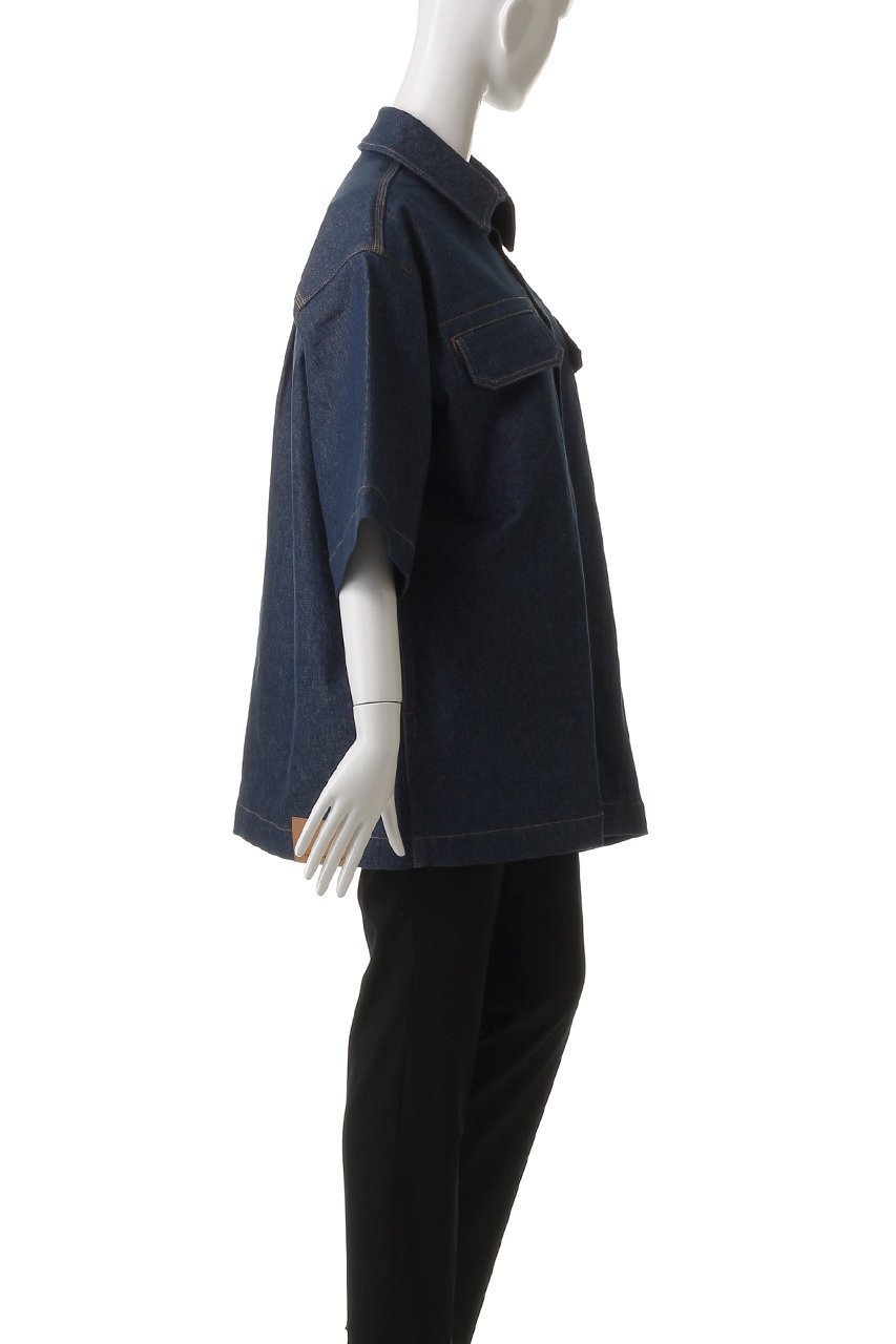 【ステラ マッカートニー/STELLA McCARTNEY】のデニムショートスリーブオーバーシャツ 人気、トレンドファッション・服の通販 founy(ファニー) 　ファッション　Fashion　レディースファッション　Fashion for Women　トップス・カットソー　Cut & Sew Tops　シャツ・ブラウス・オフィスカジュアル　Elegant Blouses & Button-Ups　おすすめ　Recommended / Our Picks　ショート　Short, Short Length　スリーブ　Sleeve, Long Sleeve / Short Sleeve　セットアップ　Set-Up, Coordinated Outfit　デニム　Denim, Jeans Material　フレア　Flare, Flared　定番　Standard, Basic Item　other-3|ID: prp329100004504547 ipo3291000000032907928