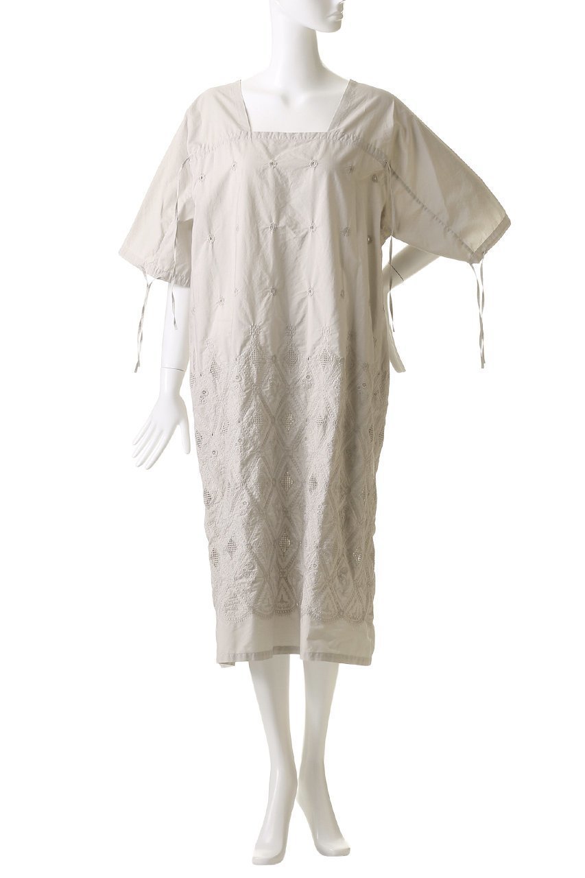 【アンティパスト/ANTIPAST】のG-DYED エンブロイダリードレス 人気、トレンドファッション・服の通販 founy(ファニー) 　ファッション　Fashion　レディースファッション　Fashion for Women　ワンピース　Dresses　フォーマル・パーティードレス・結婚式用ドレス　Elegant & Casual Dresses　チュニック　Tunic Tops & Dresses　エレガント 上品　Elegant　シャーリング　Shirring, Ruched　スクエア　Square, Square Shape　ストレート　Straight, Straight Cut　チュニック　Tunic, Long Top　デコルテ　Décolleté, Neckline　トリコ　Tricolor, Tricolored　ドレス　Dress, One-Piece　リラックス　Relax, Relaxed Fit　ロング　Long, Long-Length　夏　Summer　other-2|ID: prp329100004504549 ipo3291000000032859573