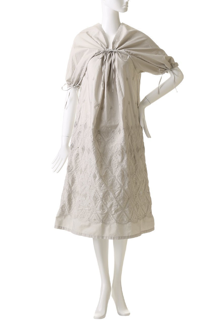 【アンティパスト/ANTIPAST】のG-DYED エンブロイダリードレス 人気、トレンドファッション・服の通販 founy(ファニー) 　ファッション　Fashion　レディースファッション　Fashion for Women　ワンピース　Dresses　フォーマル・パーティードレス・結婚式用ドレス　Elegant & Casual Dresses　チュニック　Tunic Tops & Dresses　エレガント 上品　Elegant　シャーリング　Shirring, Ruched　スクエア　Square, Square Shape　ストレート　Straight, Straight Cut　チュニック　Tunic, Long Top　デコルテ　Décolleté, Neckline　トリコ　Tricolor, Tricolored　ドレス　Dress, One-Piece　リラックス　Relax, Relaxed Fit　ロング　Long, Long-Length　夏　Summer　other-7|ID: prp329100004504549 ipo3291000000032859596