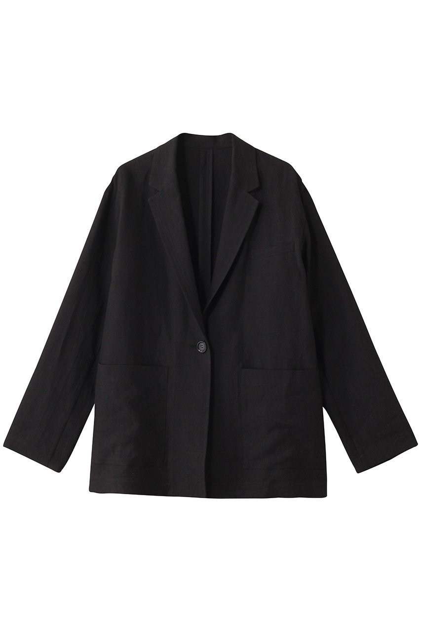 【ハウス オブ ロータス/HOUSE OF LOTUS】のリネンテーラードジャケット インテリア・キッズ・メンズ・レディースファッション・服の通販 founy(ファニー) 　ファッション　Fashion　レディースファッション　Fashion for Women　アウター　Coat / Outerwear Collection　レディースジャケット・軽アウター　Jackets　テーラードジャケット / 通勤・きれいめスタイル　Tailored Jackets & Blazers　カーディガン　Cardigan, Knitwear　ショルダー　Shoulder, Shoulder Strap　ジャケット　Jacket, Outerwear　ドロップ　Drop Shoulder, Dropped Style　ブルゾン　Blouson, Bomber Jacket　ポケット　Pocket, Pocket Detail　リネン　Linen, Linen Fabric　エレガント 上品　Elegant　ブラック|ID: prp329100004504564 ipo3291000000032949429