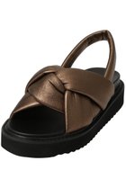 【ランバン オン ブルー/LANVIN en Bleu】のツイルフラットサンダル ブラウン|ID: prp329100004504569 ipo3291000000036180095