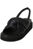 【ランバン オン ブルー/LANVIN en Bleu】のツイルフラットサンダル ブラック|ID:prp329100004504569