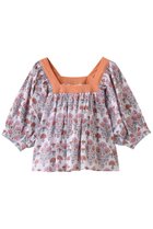 【エスゼット ブロックプリント/SZ Blockprints】のVITI TOP GERANIUM スクエアネックブラウス レッド|ID: prp329100004504572 ipo3291000000032909434