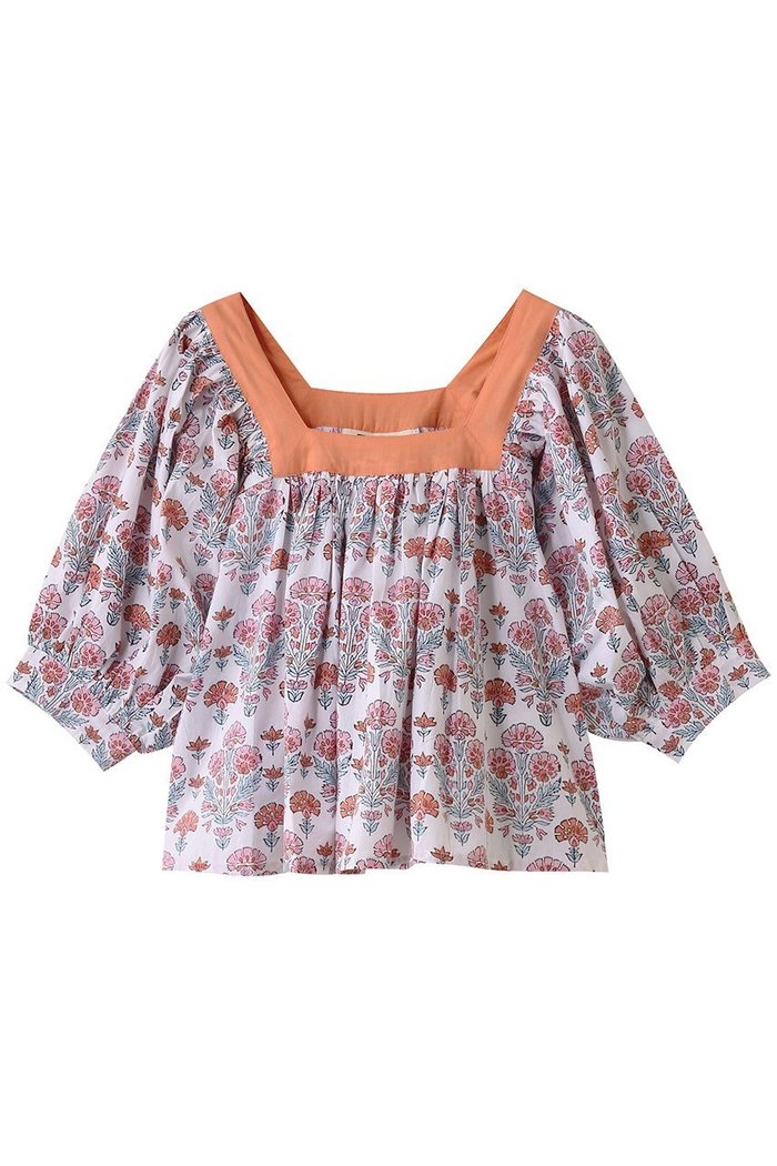 【エスゼット ブロックプリント/SZ Blockprints】のVITI TOP GERANIUM スクエアネックブラウス インテリア・キッズ・メンズ・レディースファッション・服の通販 founy(ファニー) https://founy.com/ ファッション Fashion レディースファッション Fashion for Women トップス・カットソー Cut & Sew Tops シャツ・ブラウス・オフィスカジュアル Elegant Blouses & Button-Ups ギャザー Gathered, Ruffled ショート Short, Short Length スクエア Square, Square Shape スリーブ Sleeve, Long Sleeve / Short Sleeve バランス Balance, Style Balance フェミニン Feminine, Girly ボトム Bottoms, Lower Wear 無地 Plain, Solid Color |ID: prp329100004504572 ipo3291000000036070761