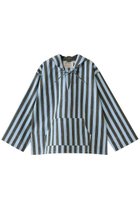 【エスゼット ブロックプリント/SZ Blockprints】のSURF PULLOVER THICK STRIPE サーフプルオーバー ダークグリーン|ID:prp329100004504573