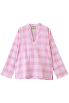 【エスゼット ブロックプリント/SZ Blockprints】のDOUCE TOP WEAVE スキッパープルオーバーシャツ ピンク|ID:prp329100004504574