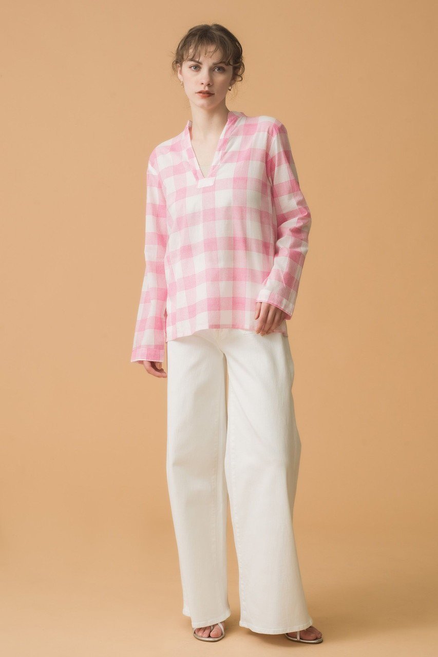 【エスゼット ブロックプリント/SZ Blockprints】のDOUCE TOP WEAVE スキッパープルオーバーシャツ 人気、トレンドファッション・服の通販 founy(ファニー) 　ファッション　Fashion　レディースファッション　Fashion for Women　トップス・カットソー　Cut & Sew Tops　シャツ・ブラウス・オフィスカジュアル　Elegant Blouses & Button-Ups　カジュアルプルオーバー・ニットトップス　Pullovers & Knit Tops / Casual Pullovers　ガーリー　Girly, Feminine Style　スリーブ　Sleeve, Long Sleeve / Short Sleeve　トレンド　Trend, Trending Now　ロング　Long, Long-Length　夏　Summer　春　Spring　S/S・春夏　SS, Spring/Summer, Warm Season　other-8|ID: prp329100004504574 ipo3291000000032909495