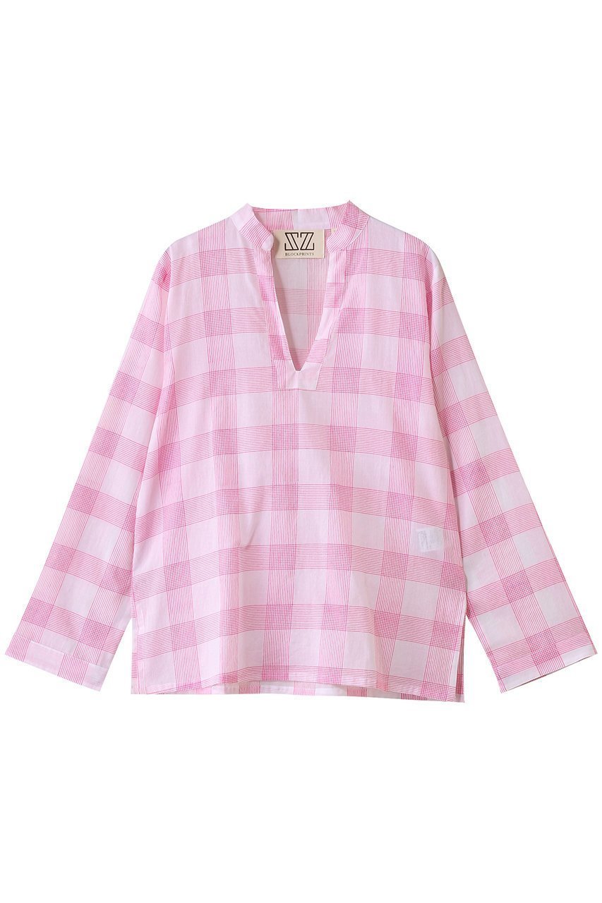 【エスゼット ブロックプリント/SZ Blockprints】のDOUCE TOP WEAVE スキッパープルオーバーシャツ インテリア・キッズ・メンズ・レディースファッション・服の通販 founy(ファニー) ファッション Fashion レディースファッション Fashion for Women トップス・カットソー Cut & Sew Tops シャツ・ブラウス・オフィスカジュアル Elegant Blouses & Button-Ups カジュアルプルオーバー・ニットトップス Pullovers & Knit Tops / Casual Pullovers ガーリー Girly, Feminine Style スリーブ Sleeve, Long Sleeve / Short Sleeve トレンド Trend, Trending Now ロング Long, Long-Length 夏 Summer 春 Spring S/S・春夏 SS, Spring/Summer, Warm Season ピンク|ID: prp329100004504574 ipo3291000000035822465