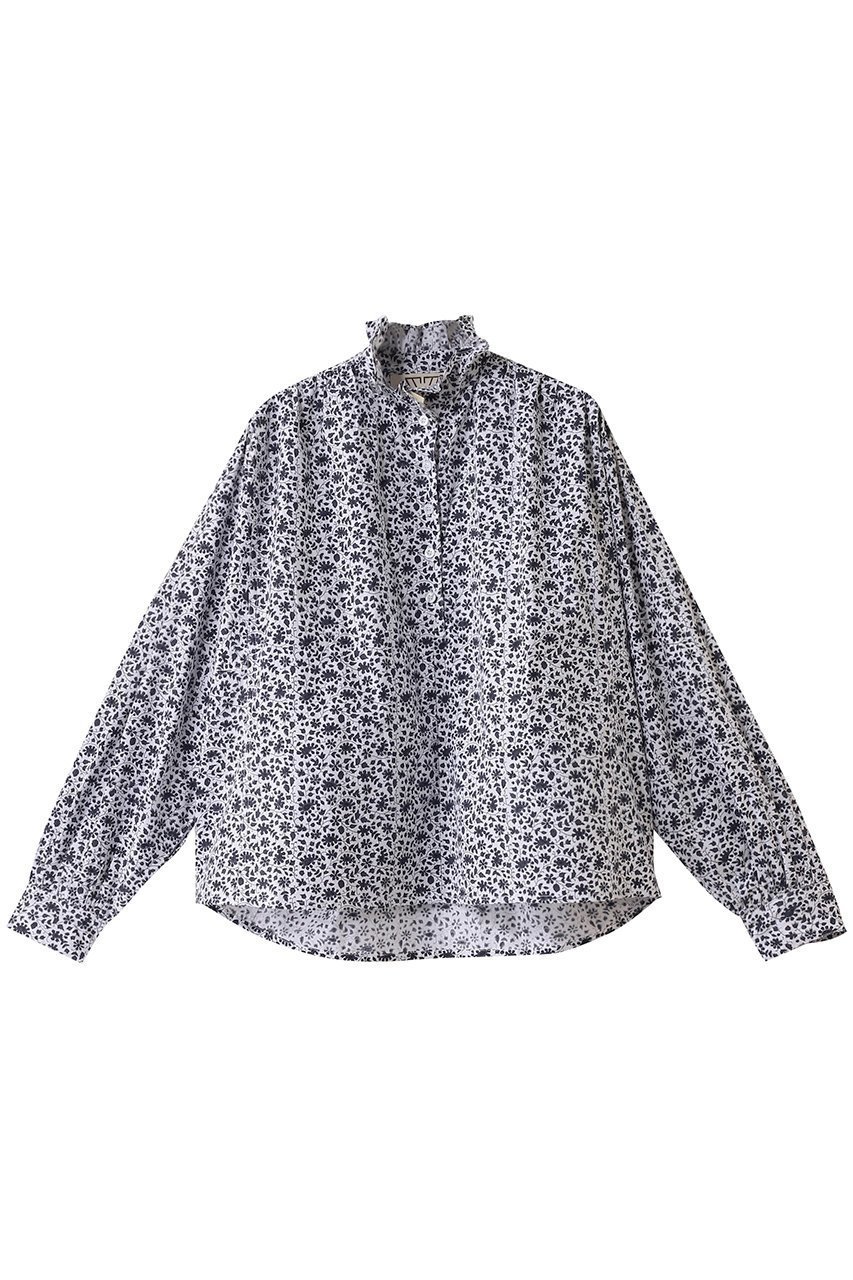 【エスゼット ブロックプリント/SZ Blockprints】のKALI TOP DITSY プルオーバーシャツブラウス インテリア・キッズ・メンズ・レディースファッション・服の通販 founy(ファニー) 　ファッション　Fashion　レディースファッション　Fashion for Women　トップス・カットソー　Cut & Sew Tops　シャツ・ブラウス・オフィスカジュアル　Elegant Blouses & Button-Ups　カジュアルプルオーバー・ニットトップス　Pullovers & Knit Tops / Casual Pullovers　おすすめ　Recommended / Our Picks　オリエンタル　Oriental Pattern　ギャザー　Gathered, Ruffled　ストライプ　Stripe, Striped Pattern　スリーブ　Sleeve, Long Sleeve / Short Sleeve　チェック　Check, Plaid, Tartan　ブロック　Block, Solid Block Pattern　ロング　Long, Long-Length　ネイビー|ID: prp329100004504576 ipo3291000000032909520