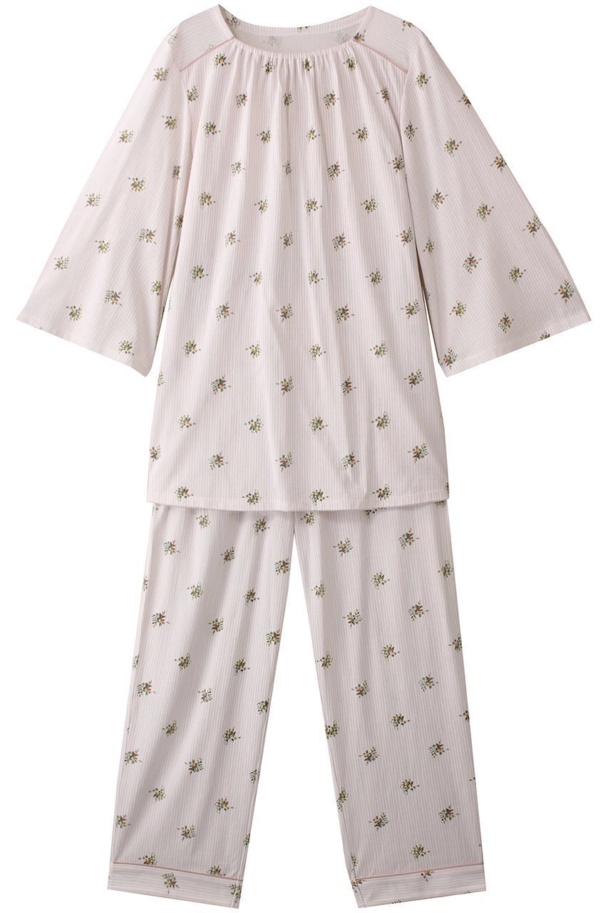 【キッドブルー/KID BLUE】の25ストライプブーケPtパジャマ インテリア・キッズ・メンズ・レディースファッション・服の通販 founy(ファニー) 　ファッション　Fashion　レディースファッション　WOMEN　ギャザー　Gather　ストライプ　Stripe　スリーブ　Sleeve　パイピング　Piping　パジャマ　Pajamas　フェミニン　Feminine　フレア　Flare　フロント　Front　再入荷　Restock/Back In Stock/Re Arrival　夏　Summer　春　Spring　S/S・春夏　Ss・Spring/Summer　ピンク|ID: prp329100004504581 ipo3291000000031791205