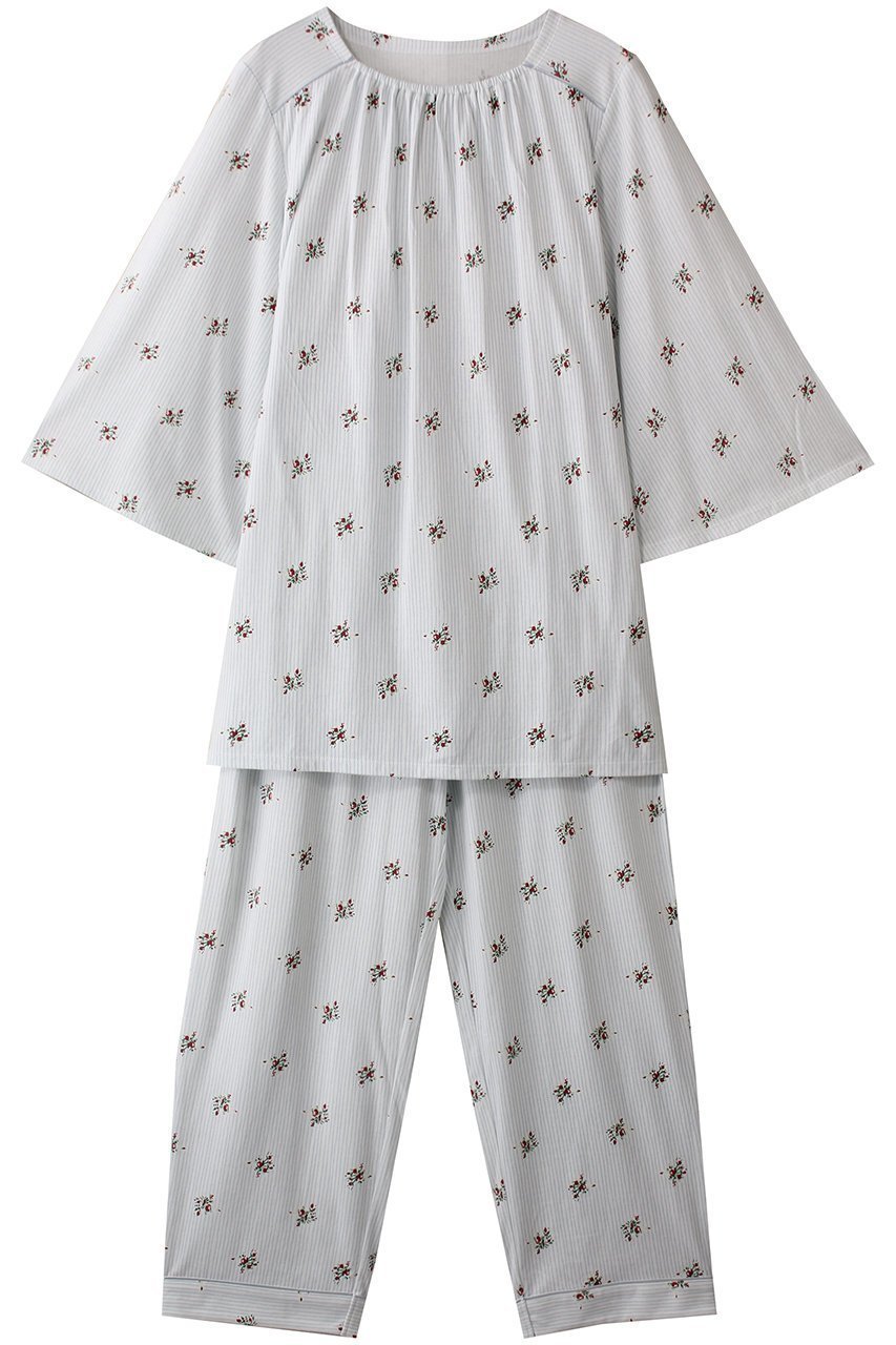 【キッドブルー/KID BLUE】の25ストライプブーケPtパジャマ インテリア・キッズ・メンズ・レディースファッション・服の通販 founy(ファニー) 　ファッション　Fashion　レディースファッション　WOMEN　ギャザー　Gather　ストライプ　Stripe　スリーブ　Sleeve　パイピング　Piping　パジャマ　Pajamas　フェミニン　Feminine　フレア　Flare　フロント　Front　再入荷　Restock/Back In Stock/Re Arrival　夏　Summer　春　Spring　S/S・春夏　Ss・Spring/Summer　サックス|ID: prp329100004504581 ipo3291000000031791206