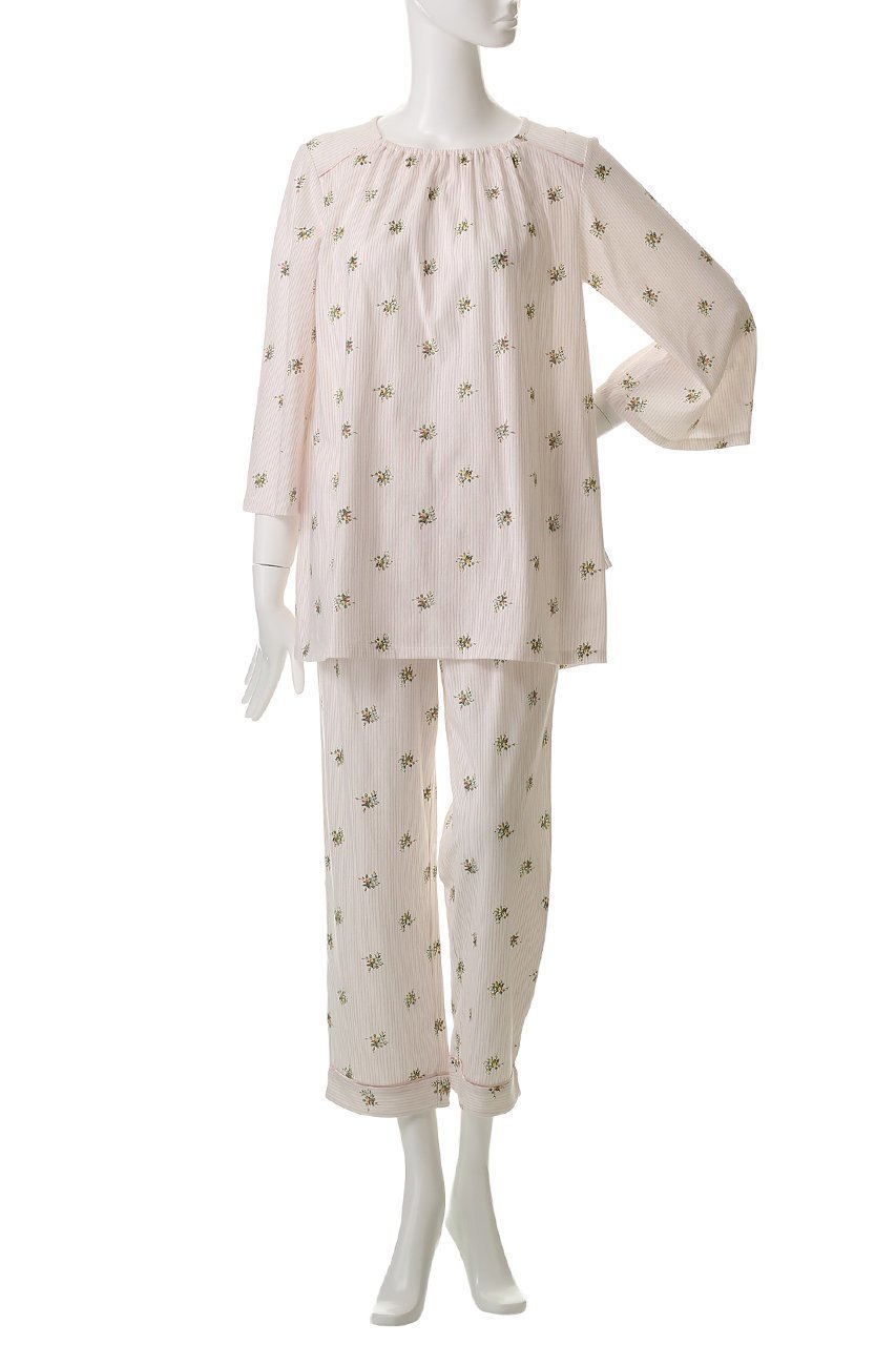 【キッドブルー/KID BLUE】の25ストライプブーケPtパジャマ 人気、トレンドファッション・服の通販 founy(ファニー) 　ファッション　Fashion　レディースファッション　WOMEN　ギャザー　Gather　ストライプ　Stripe　スリーブ　Sleeve　パイピング　Piping　パジャマ　Pajamas　フェミニン　Feminine　フレア　Flare　フロント　Front　再入荷　Restock/Back In Stock/Re Arrival　夏　Summer　春　Spring　S/S・春夏　Ss・Spring/Summer　other-2|ID: prp329100004504581 ipo3291000000031791207