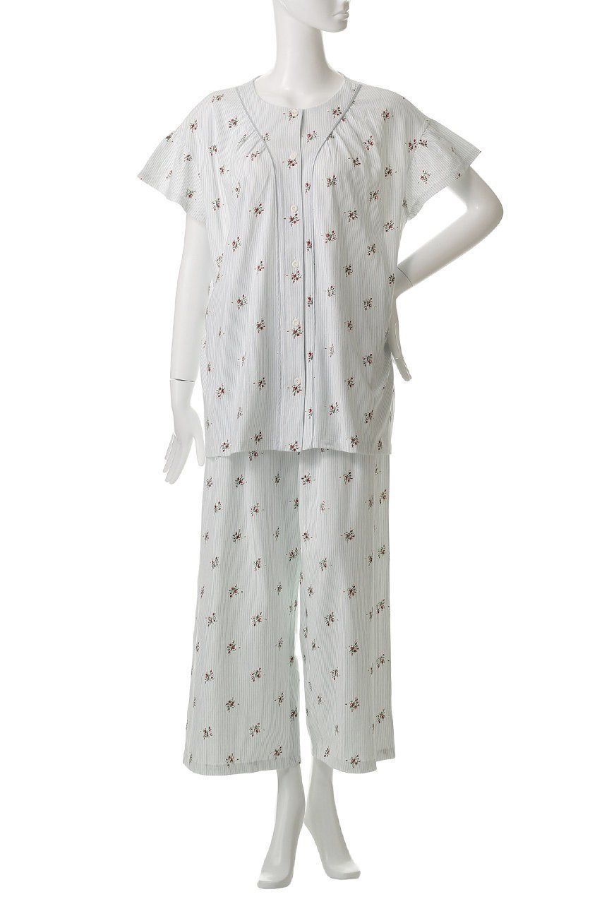 【キッドブルー/KID BLUE】の25ストライプブーケPtパジャマ 人気、トレンドファッション・服の通販 founy(ファニー) 　ファッション　Fashion　レディースファッション　Fashion for Women　ストライプ　Stripe, Striped Pattern　スリーブ　Sleeve, Long Sleeve / Short Sleeve　パイピング　Piping, Trim Design　パジャマ　Pajamas, Sleepwear　フェミニン　Feminine, Girly　フレア　Flare, Flared　夏　Summer　春　Spring　S/S・春夏　SS, Spring/Summer, Warm Season　other-2|ID: prp329100004504583 ipo3291000000032831684