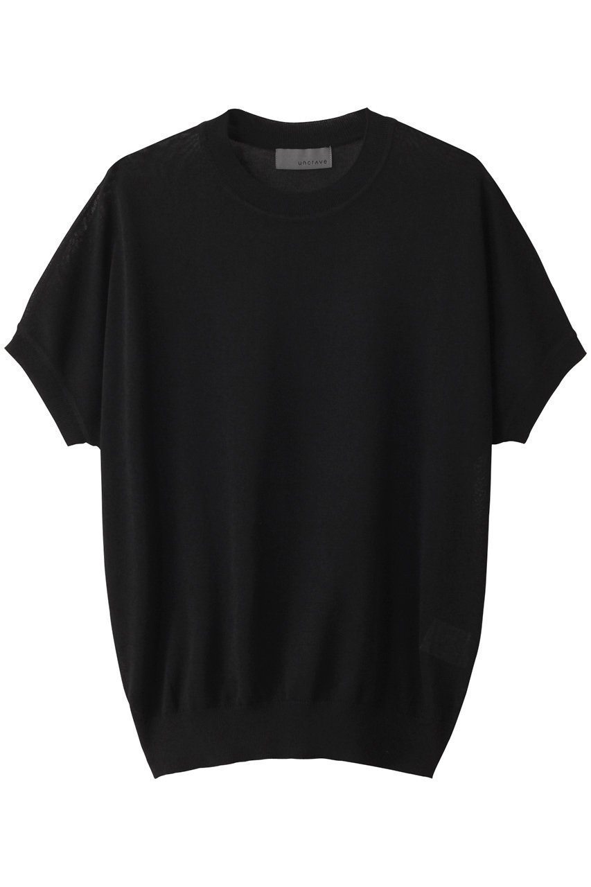 【アンクレイヴ/uncrave】のシアーニット インテリア・キッズ・メンズ・レディースファッション・服の通販 founy(ファニー) 　ファッション　Fashion　レディースファッション　Fashion for Women　トップス・カットソー　Cut & Sew Tops　ニット　Knit Tops & Sweaters　カジュアルプルオーバー・ニットトップス　Pullovers & Knit Tops / Casual Pullovers　カットソー　Cut and Sewn Top　シンプル　Simple, Minimal　ボトム　Bottoms, Lower Wear　リラックス　Relax, Relaxed Fit　夏　Summer　ブラック|ID: prp329100004504584 ipo3291000000032811116