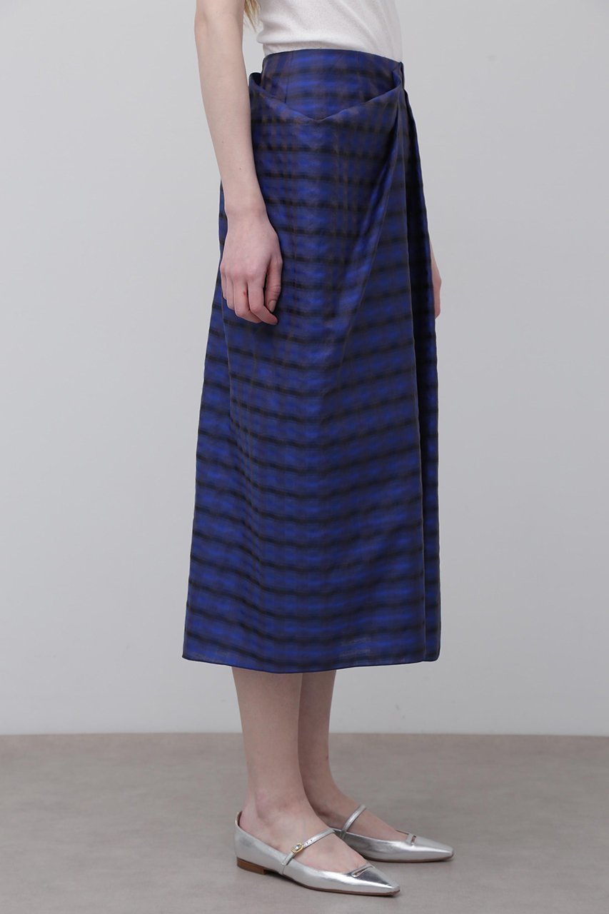 【アドーア/ADORE】のスパークルチェックジャガードスカート 人気、トレンドファッション・服の通販 founy(ファニー) 　ファッション　Fashion　レディースファッション　Fashion for Women　スカート　Skirts　ロングスカート　Long Skirts / Maxi & Midi Skirts　アシンメトリー　Asymmetrical Style　エレガント 上品　Elegant　ジャカード／ジャガード　Jacquard, Woven Pattern　スタンダード　Standard, Basic　チェック　Check, Plaid, Tartan　ドレープ　Drape, Draping Fabric　フロント　Front, Front Design　ロング　Long, Long-Length　other-4|ID: prp329100004504594 ipo3291000000032824964