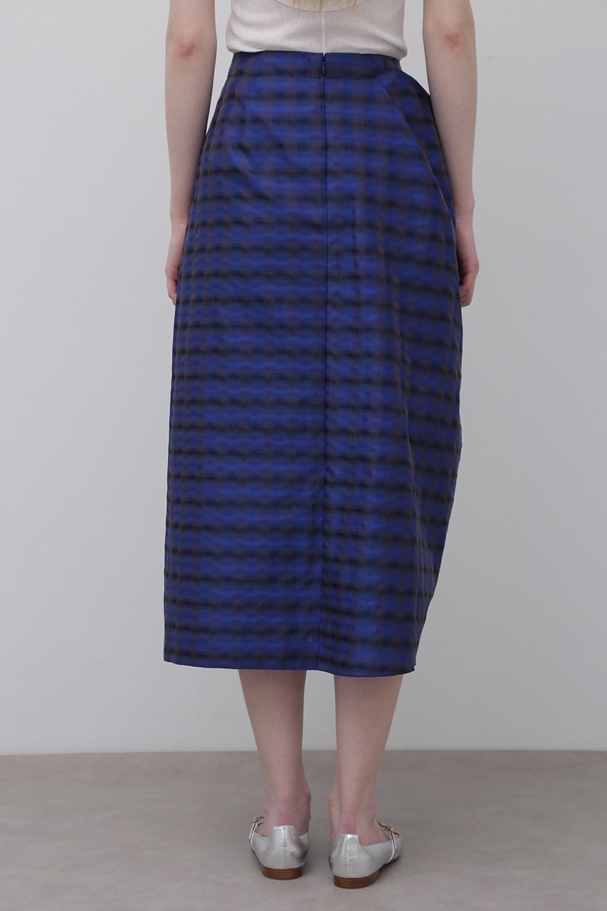 【アドーア/ADORE】のスパークルチェックジャガードスカート 人気、トレンドファッション・服の通販 founy(ファニー) 　ファッション　Fashion　レディースファッション　Fashion for Women　スカート　Skirts　ロングスカート　Long Skirts / Maxi & Midi Skirts　アシンメトリー　Asymmetrical Style　エレガント 上品　Elegant　ジャカード／ジャガード　Jacquard, Woven Pattern　スタンダード　Standard, Basic　チェック　Check, Plaid, Tartan　ドレープ　Drape, Draping Fabric　フロント　Front, Front Design　ロング　Long, Long-Length　other-5|ID: prp329100004504594 ipo3291000000032824965