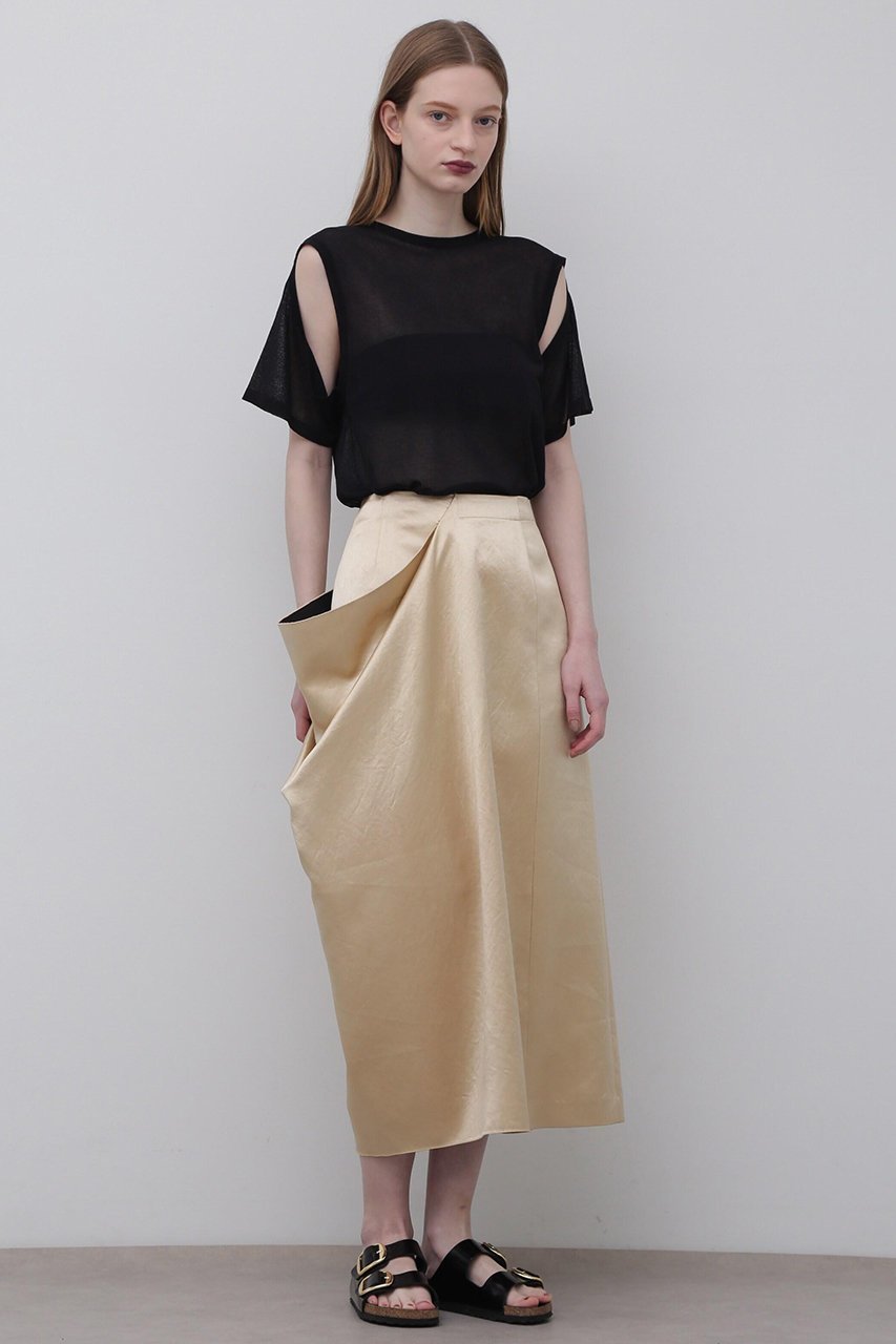 【アドーア/ADORE】のワッシャーサテンスカート インテリア・キッズ・メンズ・レディースファッション・服の通販 founy(ファニー) ファッション Fashion レディースファッション Fashion for Women スカート Skirts ロングスカート Long Skirts / Maxi & Midi Skirts アシンメトリー Asymmetrical Style シンプル Simple, Minimal スタンダード Standard, Basic ロング Long, Long-Length ワッシャー Washer, Crinkled Finish エレガント 上品 Elegant ベージュ|ID: prp329100004504595 ipo3291000000035638351