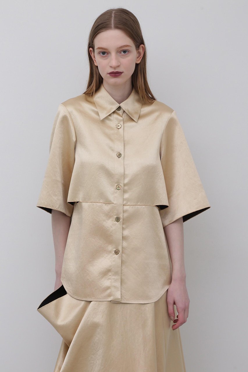 【アドーア/ADORE】のワッシャーサテンブラウス インテリア・キッズ・メンズ・レディースファッション・服の通販 founy(ファニー) 　ファッション　Fashion　レディースファッション　Fashion for Women　トップス・カットソー　Cut & Sew Tops　シャツ・ブラウス・オフィスカジュアル　Elegant Blouses & Button-Ups　サテン　Satin, Glossy Fabric　ショート　Short, Short Length　スタンダード　Standard, Basic　スリーブ　Sleeve, Long Sleeve / Short Sleeve　ドレープ　Drape, Draping Fabric　ヨーク　Yoke, Yoke Design　ワッシャー　Washer, Crinkled Finish　ベージュ|ID: prp329100004504596 ipo3291000000032861391