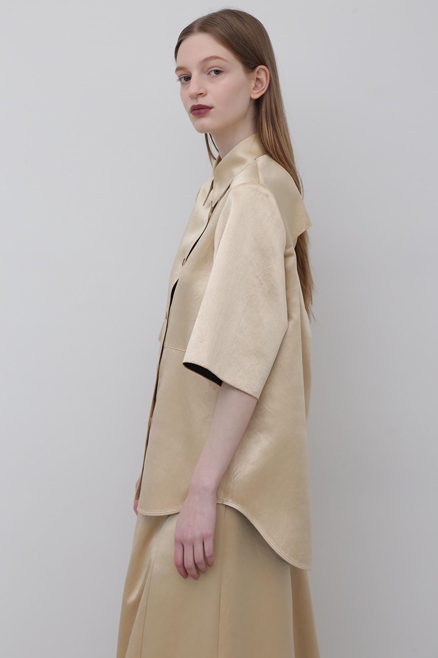 【アドーア/ADORE】のワッシャーサテンブラウス 人気、トレンドファッション・服の通販 founy(ファニー) 　ファッション　Fashion　レディースファッション　Fashion for Women　トップス・カットソー　Cut & Sew Tops　シャツ・ブラウス・オフィスカジュアル　Elegant Blouses & Button-Ups　サテン　Satin, Glossy Fabric　ショート　Short, Short Length　スタンダード　Standard, Basic　スリーブ　Sleeve, Long Sleeve / Short Sleeve　ドレープ　Drape, Draping Fabric　ヨーク　Yoke, Yoke Design　ワッシャー　Washer, Crinkled Finish　other-4|ID: prp329100004504596 ipo3291000000032861405