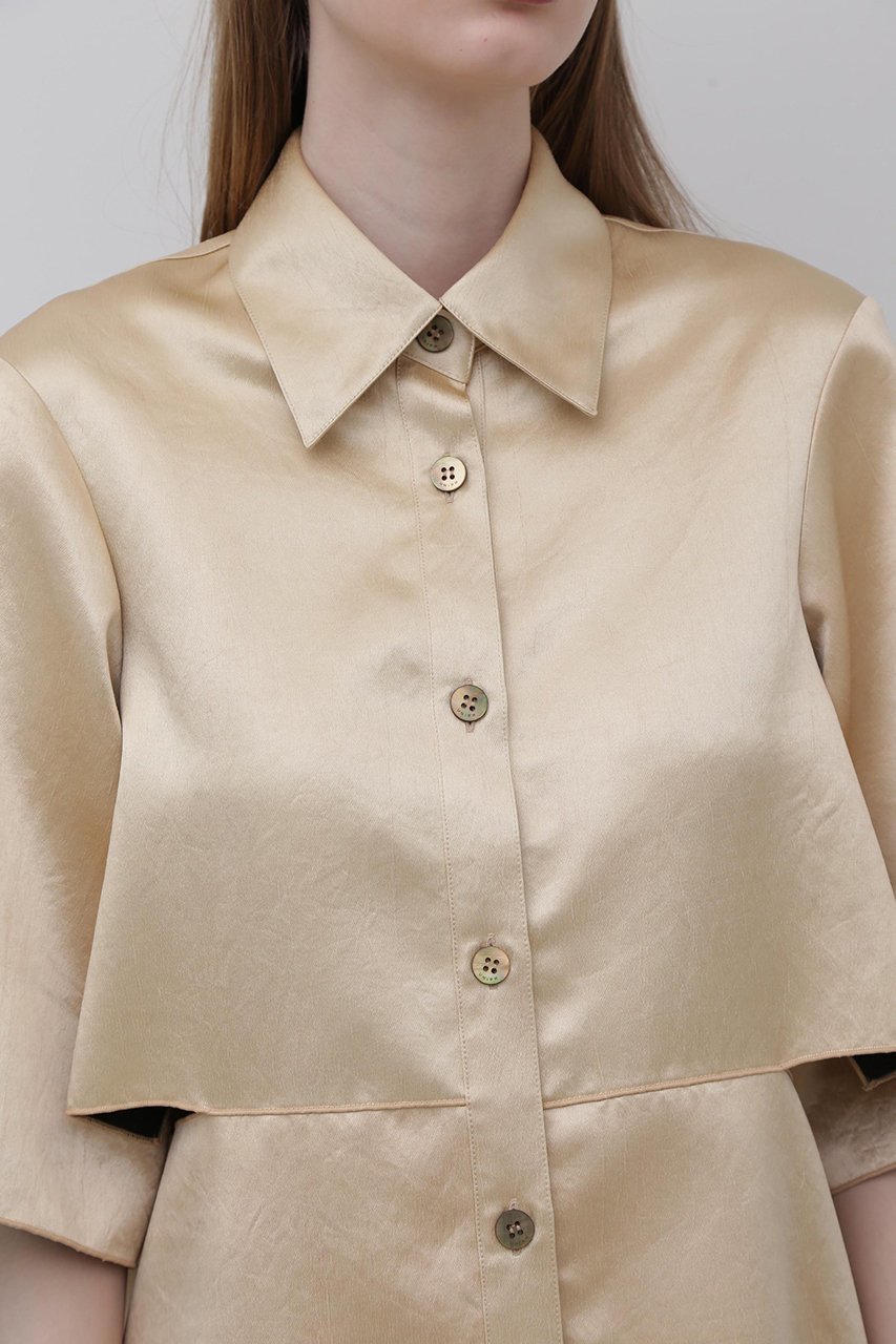 【アドーア/ADORE】のワッシャーサテンブラウス 人気、トレンドファッション・服の通販 founy(ファニー) 　ファッション　Fashion　レディースファッション　Fashion for Women　トップス・カットソー　Cut & Sew Tops　シャツ・ブラウス・オフィスカジュアル　Elegant Blouses & Button-Ups　サテン　Satin, Glossy Fabric　ショート　Short, Short Length　スタンダード　Standard, Basic　スリーブ　Sleeve, Long Sleeve / Short Sleeve　ドレープ　Drape, Draping Fabric　ヨーク　Yoke, Yoke Design　ワッシャー　Washer, Crinkled Finish　other-6|ID: prp329100004504596 ipo3291000000032861415