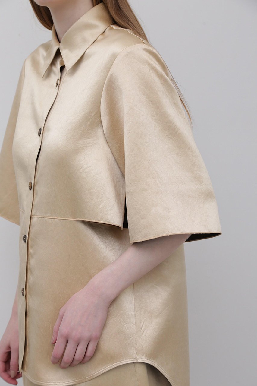 【アドーア/ADORE】のワッシャーサテンブラウス 人気、トレンドファッション・服の通販 founy(ファニー) 　ファッション　Fashion　レディースファッション　Fashion for Women　トップス・カットソー　Cut & Sew Tops　シャツ・ブラウス・オフィスカジュアル　Elegant Blouses & Button-Ups　サテン　Satin, Glossy Fabric　ショート　Short, Short Length　スタンダード　Standard, Basic　スリーブ　Sleeve, Long Sleeve / Short Sleeve　ドレープ　Drape, Draping Fabric　ヨーク　Yoke, Yoke Design　ワッシャー　Washer, Crinkled Finish　other-7|ID: prp329100004504596 ipo3291000000032861421