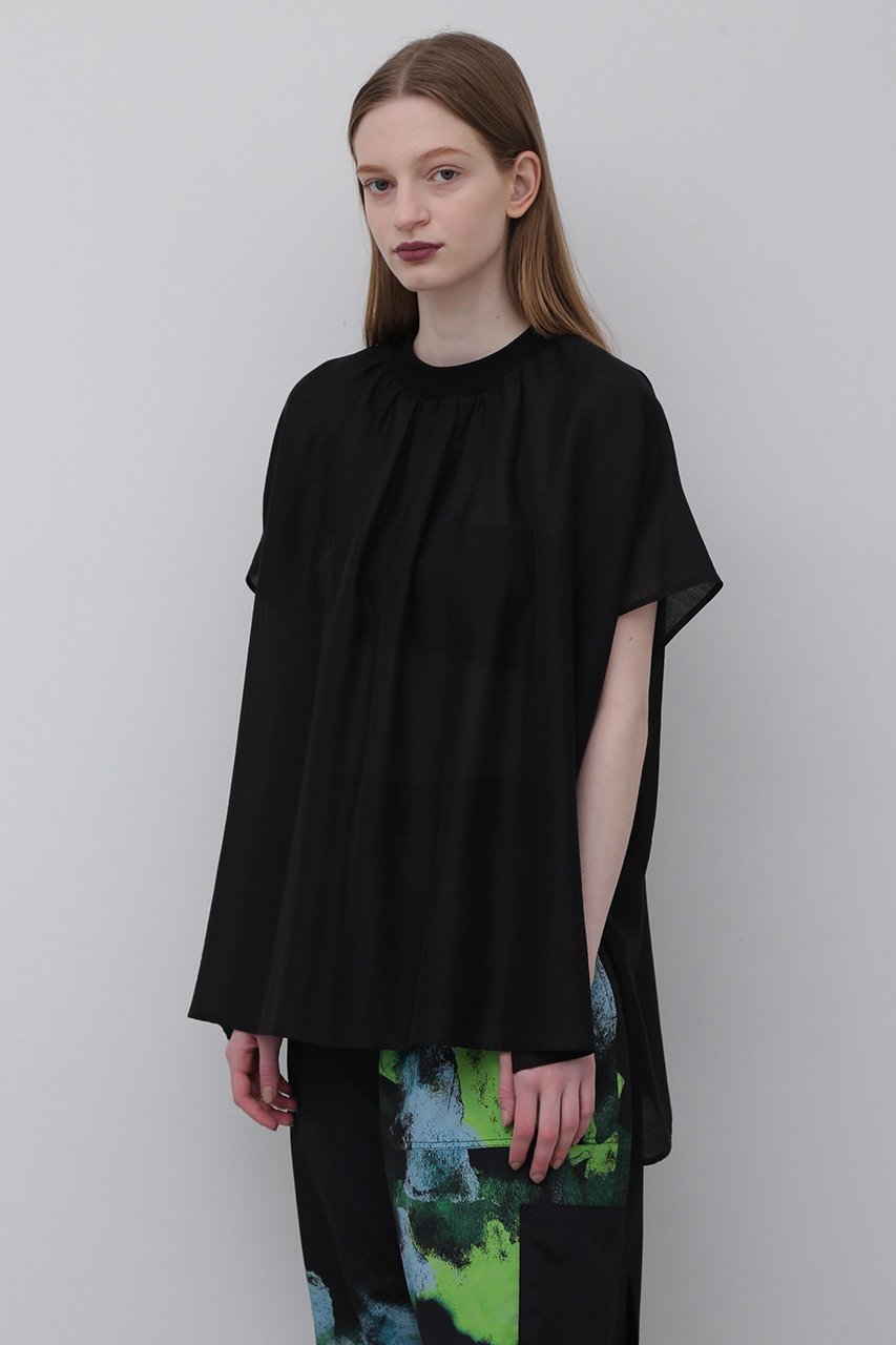【アドーア/ADORE】のブライトテンセルブラウス 人気、トレンドファッション・服の通販 founy(ファニー) 　ファッション　Fashion　レディースファッション　Fashion for Women　トップス・カットソー　Cut & Sew Tops　シャツ・ブラウス・オフィスカジュアル　Elegant Blouses & Button-Ups　ギャザー　Gathered, Ruffled　シアー　Sheer, See-Through　ショート　Short, Short Length　スタンダード　Standard, Basic　スリーブ　Sleeve, Long Sleeve / Short Sleeve　エレガント 上品　Elegant　 other-1|ID: prp329100004504597 ipo3291000000032861432