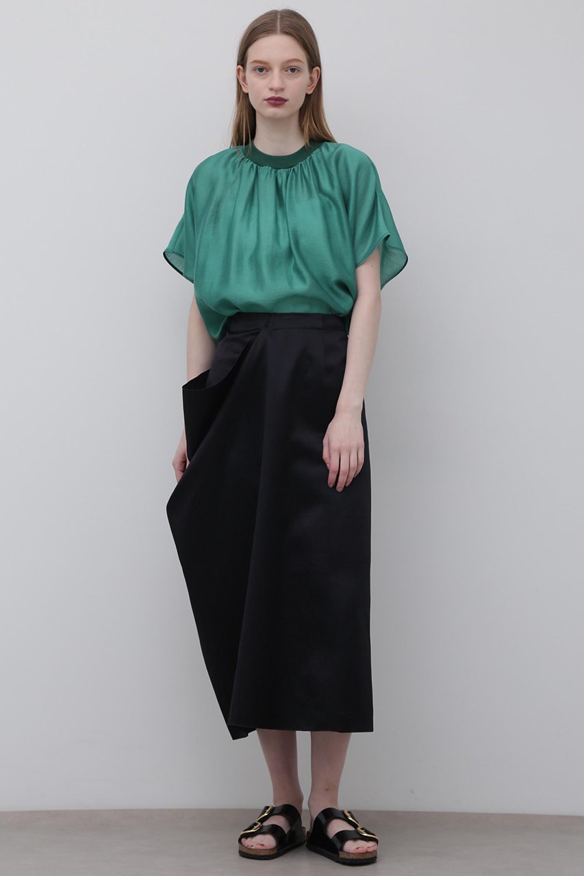 【アドーア/ADORE】のブライトテンセルブラウス 人気、トレンドファッション・服の通販 founy(ファニー) 　ファッション　Fashion　レディースファッション　Fashion for Women　トップス・カットソー　Cut & Sew Tops　シャツ・ブラウス・オフィスカジュアル　Elegant Blouses & Button-Ups　ギャザー　Gathered, Ruffled　シアー　Sheer, See-Through　ショート　Short, Short Length　スタンダード　Standard, Basic　スリーブ　Sleeve, Long Sleeve / Short Sleeve　エレガント 上品　Elegant　other-3|ID: prp329100004504597 ipo3291000000032861448