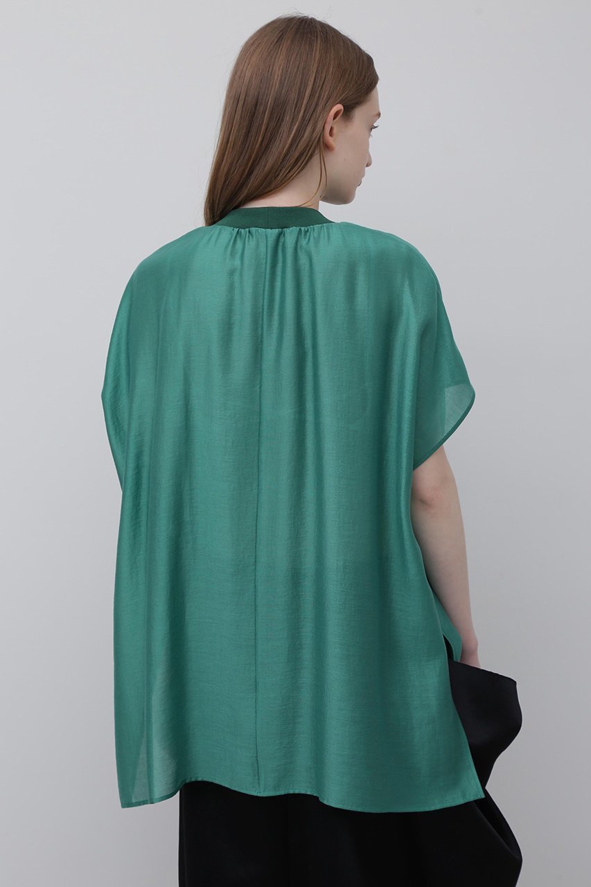 【アドーア/ADORE】のブライトテンセルブラウス 人気、トレンドファッション・服の通販 founy(ファニー) 　ファッション　Fashion　レディースファッション　Fashion for Women　トップス・カットソー　Cut & Sew Tops　シャツ・ブラウス・オフィスカジュアル　Elegant Blouses & Button-Ups　ギャザー　Gathered, Ruffled　シアー　Sheer, See-Through　ショート　Short, Short Length　スタンダード　Standard, Basic　スリーブ　Sleeve, Long Sleeve / Short Sleeve　エレガント 上品　Elegant　other-5|ID: prp329100004504597 ipo3291000000032861458