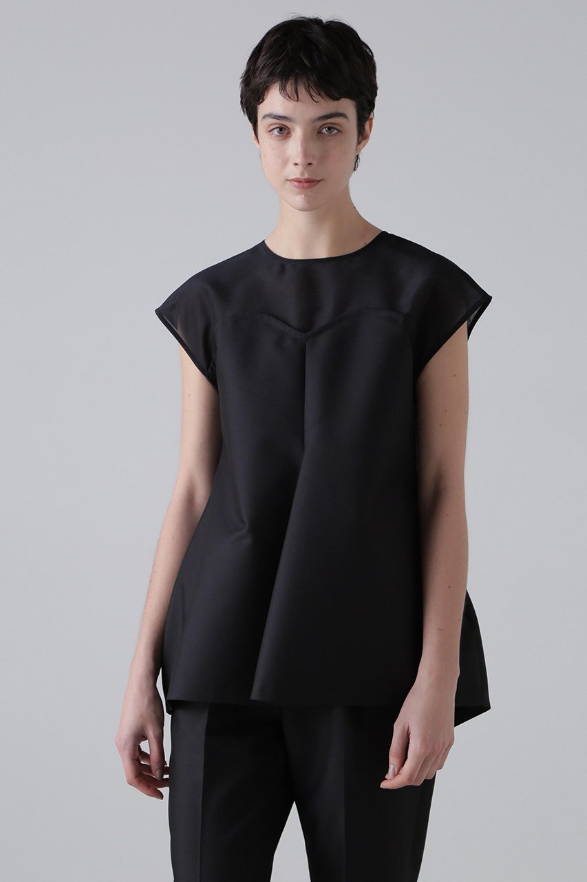 【アドーア/ADORE】のハイデンシティダブルクロスブラウス 人気、トレンドファッション・服の通販 founy(ファニー) 　ファッション　Fashion　レディースファッション　Fashion for Women　トップス・カットソー　Cut & Sew Tops　キャミソール&ノースリーブ　Camisoles & Sleeveless Tops　シャツ・ブラウス・オフィスカジュアル　Elegant Blouses & Button-Ups　おすすめ　Recommended / Our Picks　セットアップ　Set-Up, Coordinated Outfit　デコルテ　Décolleté, Neckline　ノースリーブ　Sleeveless, No-Sleeve　ビスチェ　Bustier, Corset Top　 other-1|ID: prp329100004504598 ipo3291000000032861581
