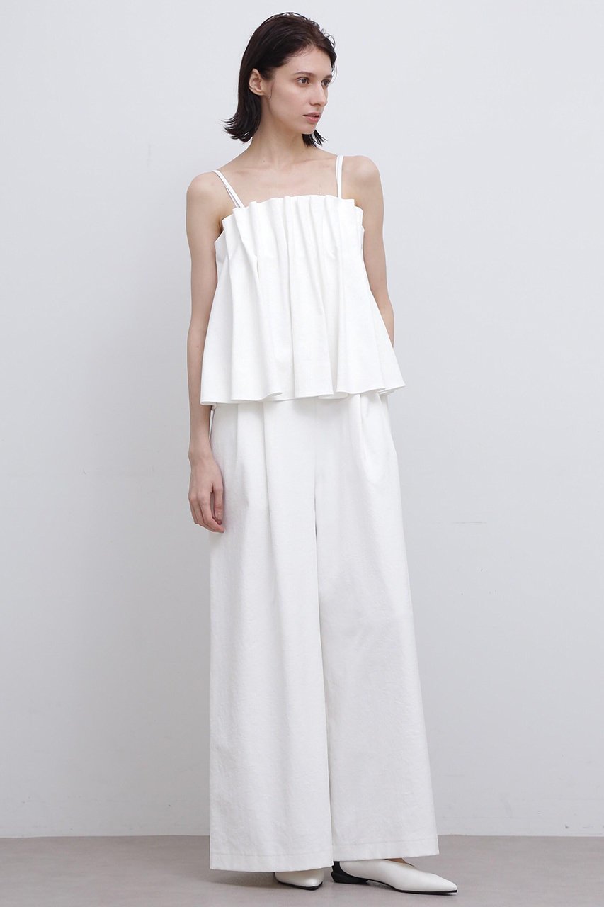 【アドーア/ADORE】のドライオックスオールインワン インテリア・キッズ・メンズ・レディースファッション・服の通販 founy(ファニー) 　ファッション　Fashion　レディースファッション　Fashion for Women　パンツ　Pants & Trousers　オックス　Oxford Fabric　コンビネゾン　Jumpsuit, All-in-One　スタンダード　Standard, Basic　タンブラー　Tumbler, Travel Mug　ドレープ　Drape, Draping Fabric　バランス　Balance, Style Balance　フレア　Flare, Flared　リラックス　Relax, Relaxed Fit　ワイド　Wide, Wide Fit　エレガント 上品　Elegant　ホワイト|ID: prp329100004504600 ipo3291000000032928265