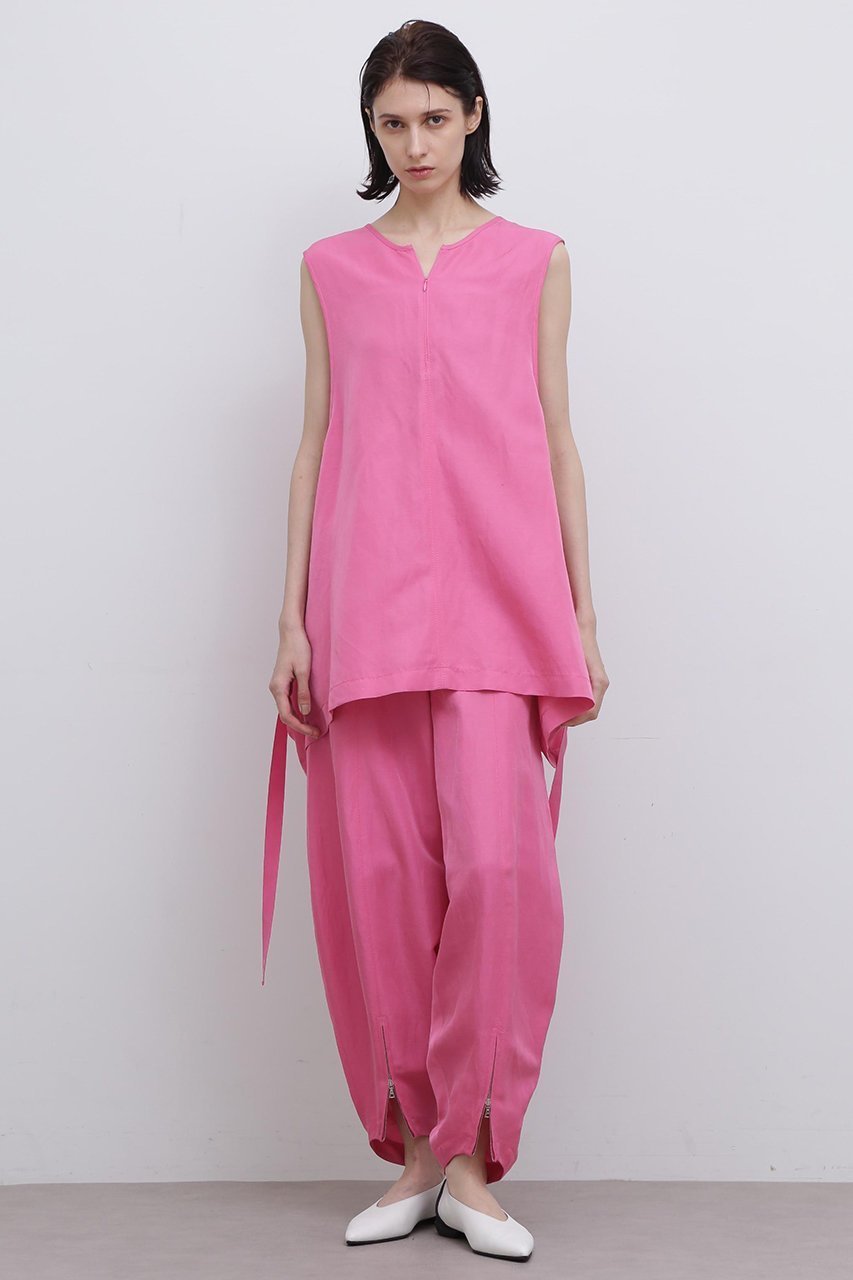 【アドーア/ADORE】のトリアセリネンパンツ インテリア・キッズ・メンズ・レディースファッション・服の通販 founy(ファニー) 　ファッション　Fashion　レディースファッション　Fashion for Women　パンツ　Pants & Trousers　スタンダード　Standard, Basic　スリット　Slit, Slit Detail　メタル　Metal, Metal Parts　リネン　Linen, Linen Fabric　エレガント 上品　Elegant　夏　Summer　ピンク|ID: prp329100004504604 ipo3291000000032928432