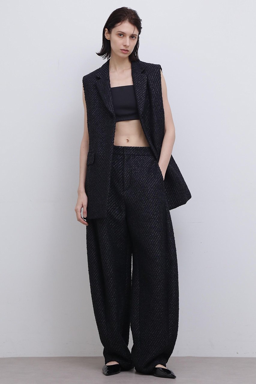 【アドーア/ADORE】のコーティングヤーンツィードパンツ インテリア・キッズ・メンズ・レディースファッション・服の通販 founy(ファウニー) 　ファッション　Fashion　レディースファッション　Fashion for Women　パンツ　Pants & Trousers　おすすめ　Recommended / Our Picks　イタリア　Italy　コーティング　Coating, Coated Finish　スタンダード　Standard, Basic　セットアップ　Set-Up, Coordinated Outfit　ツイード／ツィード　Choker, Choker Necklace　パターン　Pattern, Design Print　リラックス　Relax, Relaxed Fit　無地　Plain, Solid Color　ブラック|ID: prp329100004504607 ipo3291000000036891742