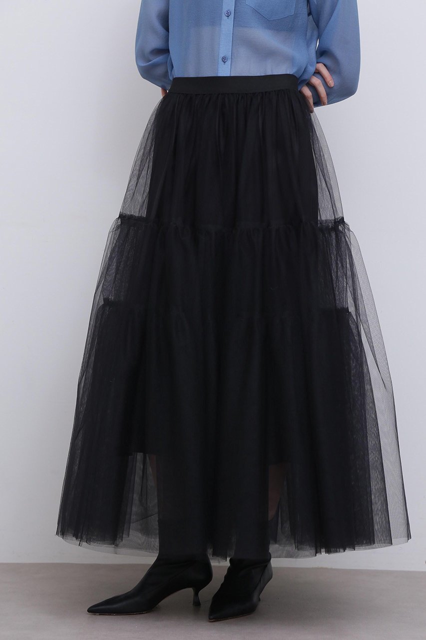 【アドーア/ADORE】のブライトチュールスカート 人気、トレンドファッション・服の通販 founy(ファニー) 　ファッション　Fashion　レディースファッション　Fashion for Women　スカート　Skirts　ロングスカート　Long Skirts / Maxi & Midi Skirts　アクセサリー　Fashion Accessories　スタンダード　Standard, Basic　ティアード　Tiered, Tiered Style　ペプラム　Peplum, Flared Hem　ロング　Long, Long-Length　other-6|ID: prp329100004504608 ipo3291000000032823431