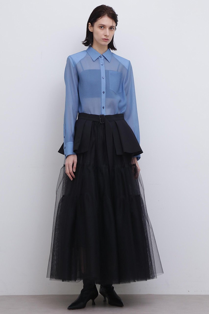 【アドーア/ADORE】のブライトチュールスカート 人気、トレンドファッション・服の通販 founy(ファニー) 　ファッション　Fashion　レディースファッション　Fashion for Women　スカート　Skirts　ロングスカート　Long Skirts / Maxi & Midi Skirts　アクセサリー　Fashion Accessories　スタンダード　Standard, Basic　ティアード　Tiered, Tiered Style　ペプラム　Peplum, Flared Hem　ロング　Long, Long-Length　 other-1|ID: prp329100004504608 ipo3291000000036952599