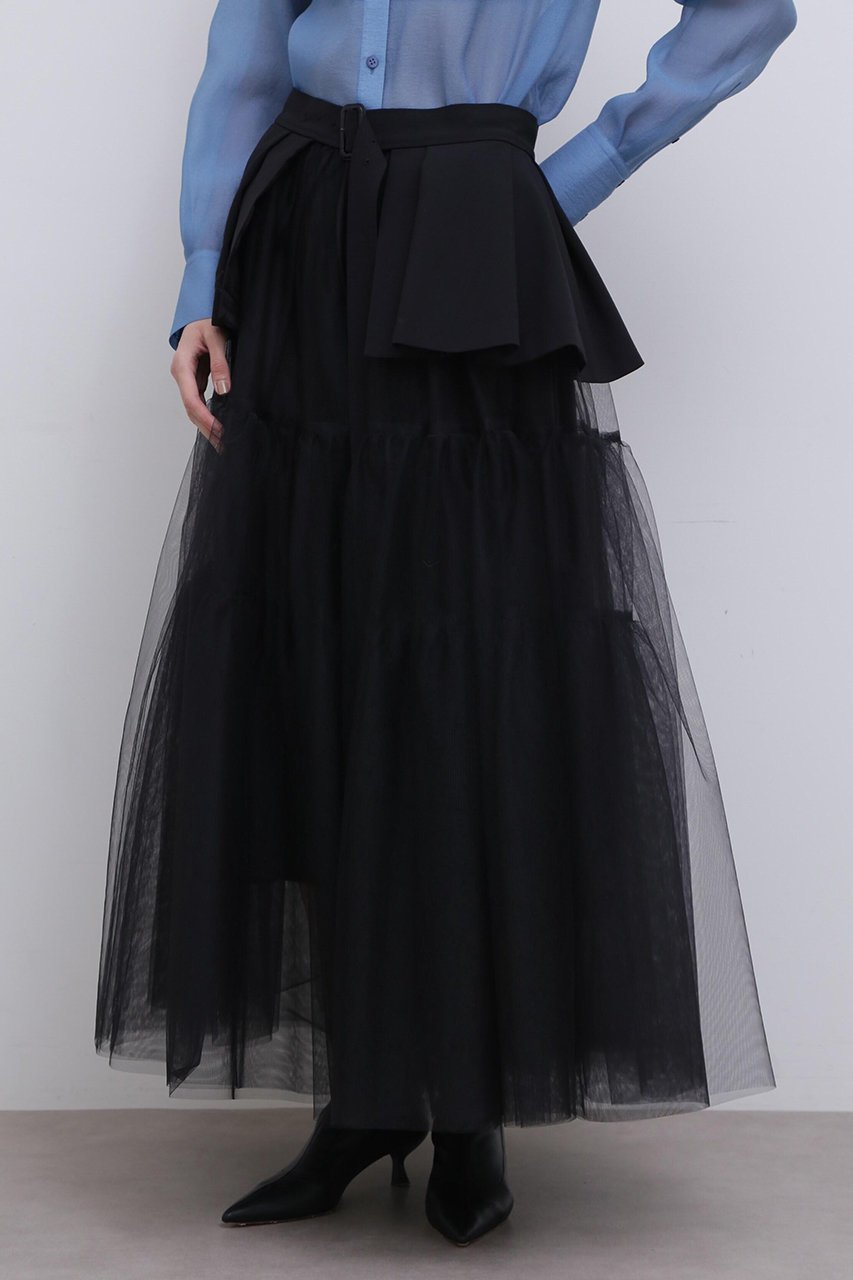 【アドーア/ADORE】のブライトチュールスカート 人気、トレンドファッション・服の通販 founy(ファニー) 　ファッション　Fashion　レディースファッション　Fashion for Women　スカート　Skirts　ロングスカート　Long Skirts / Maxi & Midi Skirts　アクセサリー　Fashion Accessories　スタンダード　Standard, Basic　ティアード　Tiered, Tiered Style　ペプラム　Peplum, Flared Hem　ロング　Long, Long-Length　other-3|ID: prp329100004504608 ipo3291000000036952602
