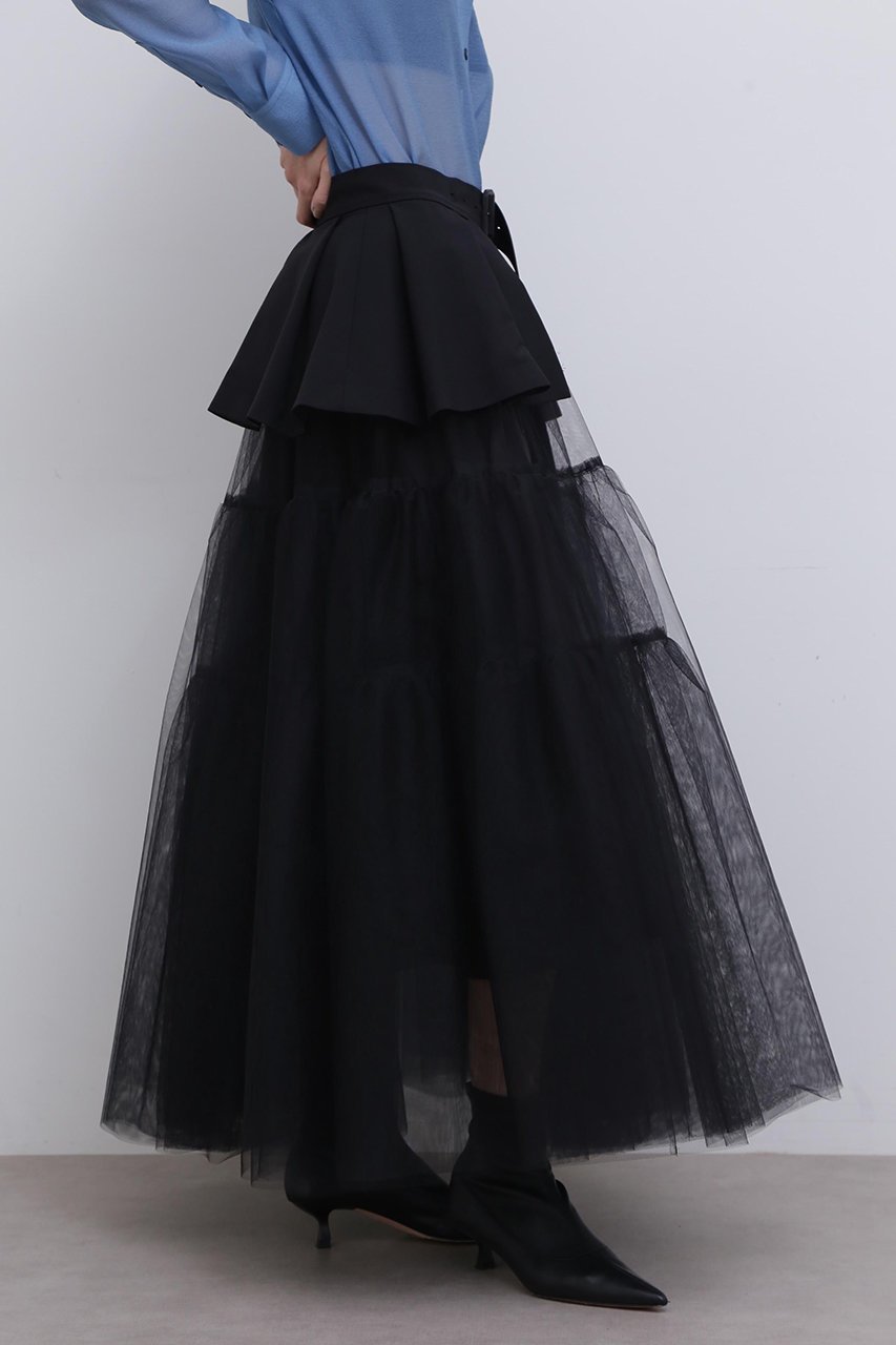 【アドーア/ADORE】のブライトチュールスカート 人気、トレンドファッション・服の通販 founy(ファニー) 　ファッション　Fashion　レディースファッション　Fashion for Women　スカート　Skirts　ロングスカート　Long Skirts / Maxi & Midi Skirts　アクセサリー　Fashion Accessories　スタンダード　Standard, Basic　ティアード　Tiered, Tiered Style　ペプラム　Peplum, Flared Hem　ロング　Long, Long-Length　other-4|ID: prp329100004504608 ipo3291000000036952603