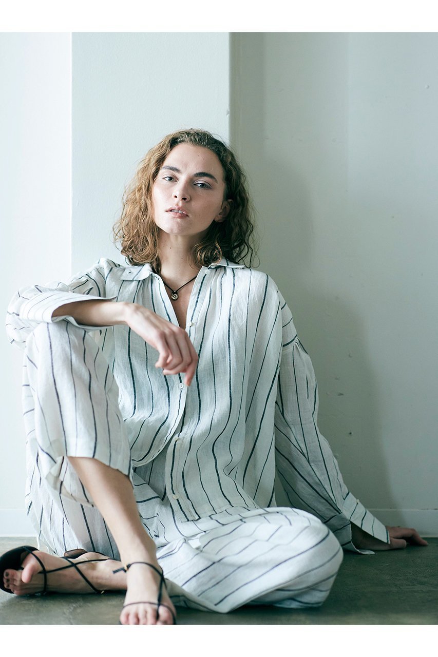 【マリリンムーン/MARILYN MOON】の【WALANCE】カディリネンシャツ 人気、トレンドファッション・服の通販 founy(ファニー) 　ファッション　Fashion　レディースファッション　Fashion for Women　トップス・カットソー　Cut & Sew Tops　シャツ・ブラウス・オフィスカジュアル　Elegant Blouses & Button-Ups　ストリング　String, Drawstring　スリーブ　Sleeve, Long Sleeve / Short Sleeve　パジャマ　Pajamas, Sleepwear　ブルゾン　Blouson, Bomber Jacket　リネン　Linen, Linen Fabric　ロング　Long, Long-Length　羽織　Haori, Light Jacket　other-8|ID: prp329100004506003 ipo3291000000032907326