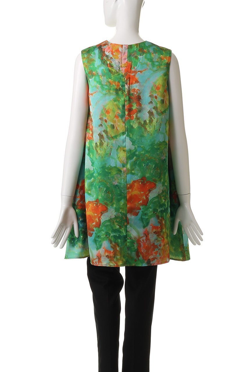 【エムフィル/M Fil】のAqua Flora プリント Vネック ロングブラウス 人気、トレンドファッション・服の通販 founy(ファニー) 　ファッション　Fashion　レディースファッション　Fashion for Women　トップス・カットソー　Cut & Sew Tops　キャミソール&ノースリーブ　Camisoles & Sleeveless Tops　シャツ・ブラウス・オフィスカジュアル　Elegant Blouses & Button-Ups　Vネックトップス　V-Neck Tops / V-Cut Neckline Shirts　スタイリッシュ　Stylish, Fashionable　ドレープ　Drape, Draping Fabric　ノースリーブ　Sleeveless, No-Sleeve　バランス　Balance, Style Balance　フレア　Flare, Flared　プリント　Print, Printed Pattern　ロング　Long, Long-Length　other-4|ID: prp329100004506012 ipo3291000000032908585