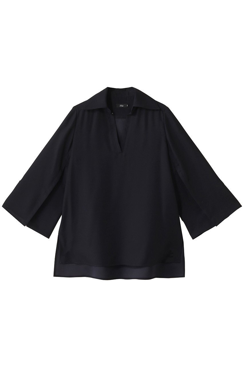 【エムフィル/M Fil】のバックサテンジョーゼット スリットスリーブブラウス 人気、トレンドファッション・服の通販 founy(ファニー) 　ファッション　Fashion　レディースファッション　Fashion for Women　トップス・カットソー　Cut & Sew Tops　シャツ・ブラウス・オフィスカジュアル　Elegant Blouses & Button-Ups　バッグ　Bags　サテン　Satin, Glossy Fabric　シルク　Silk, 100% Silk　ジョーゼット　Georgette, Semi-Sheer Fabric　スリット　Slit, Slit Detail　スリーブ　Sleeve, Long Sleeve / Short Sleeve　ドレープ　Drape, Draping Fabric　ロング　Long, Long-Length　エレガント 上品　Elegant　 other-1|ID: prp329100004506014 ipo3291000000032908618