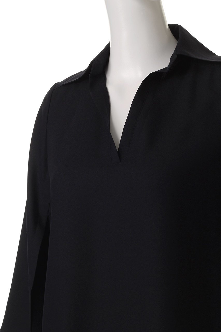 【エムフィル/M Fil】のバックサテンジョーゼット スリットスリーブブラウス 人気、トレンドファッション・服の通販 founy(ファニー) 　ファッション　Fashion　レディースファッション　Fashion for Women　トップス・カットソー　Cut & Sew Tops　シャツ・ブラウス・オフィスカジュアル　Elegant Blouses & Button-Ups　バッグ　Bags　サテン　Satin, Glossy Fabric　シルク　Silk, 100% Silk　ジョーゼット　Georgette, Semi-Sheer Fabric　スリット　Slit, Slit Detail　スリーブ　Sleeve, Long Sleeve / Short Sleeve　ドレープ　Drape, Draping Fabric　ロング　Long, Long-Length　エレガント 上品　Elegant　other-5|ID: prp329100004506014 ipo3291000000032908632