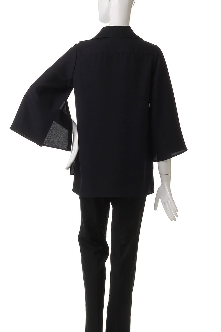 【エムフィル/M Fil】のバックサテンジョーゼット スリットスリーブブラウス 人気、トレンドファッション・服の通販 founy(ファニー) 　ファッション　Fashion　レディースファッション　Fashion for Women　トップス・カットソー　Cut & Sew Tops　シャツ・ブラウス・オフィスカジュアル　Elegant Blouses & Button-Ups　バッグ　Bags　サテン　Satin, Glossy Fabric　シルク　Silk, 100% Silk　ジョーゼット　Georgette, Semi-Sheer Fabric　スリット　Slit, Slit Detail　スリーブ　Sleeve, Long Sleeve / Short Sleeve　ドレープ　Drape, Draping Fabric　ロング　Long, Long-Length　エレガント 上品　Elegant　other-4|ID: prp329100004506014 ipo3291000000034955217