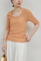 【ガリャルダガランテ/GALLARDAGALANTE】の【La nature linge】シアーワッフルTee オレンジ|ID: prp329100004506021 ipo3291000000032810739