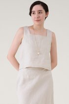 【マルティニーク/martinique】のウォッシュリネンノースリーブブラウス(セットアップ可) キナリ|ID:prp329100004506031