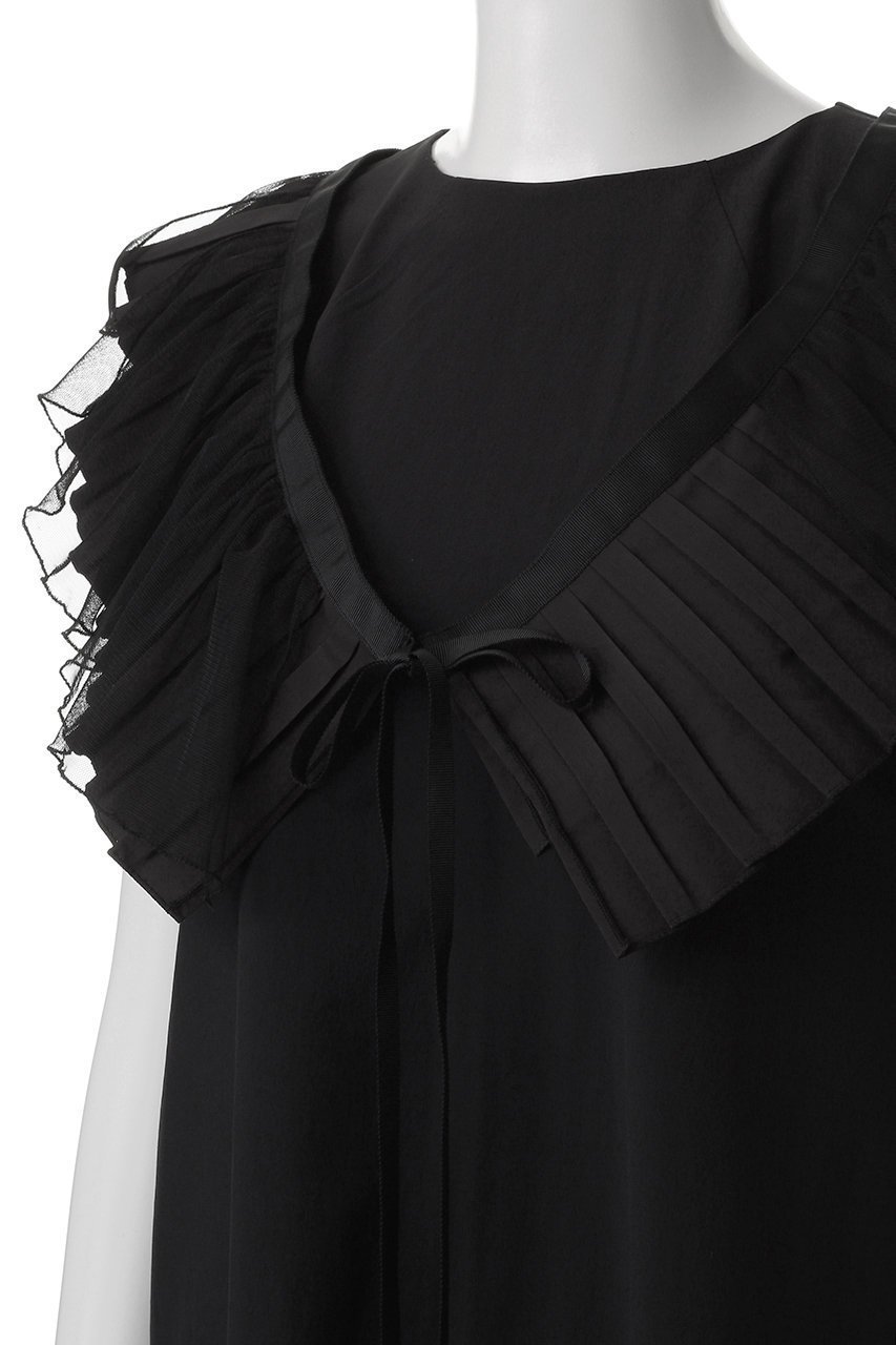 【マリリンムーン/MARILYN MOON】の4wayラッフルプリーツストレッチタフタドレス 人気、トレンドファッション・服の通販 founy(ファニー) 　ファッション　Fashion　レディースファッション　Fashion for Women　ワンピース　Dresses　フォーマル・パーティードレス・結婚式用ドレス　Elegant & Casual Dresses　チュニック　Tunic Tops & Dresses　シンプル　Simple, Minimal　ストレッチ　Stretch, Stretchy Fabric　タフタ　Taffeta, Structured Fabric　チュニック　Tunic, Long Top　チュール　Tulip, Tulip Motif　ドレス　Dress, One-Piece　ラッフル　Ruffle, Frill　ランダム　Random, Irregular　ロング　Long, Long-Length　吸水　Absorbent, Quick-Dry　夏　Summer　other-5|ID: prp329100004506044 ipo3291000000034954652