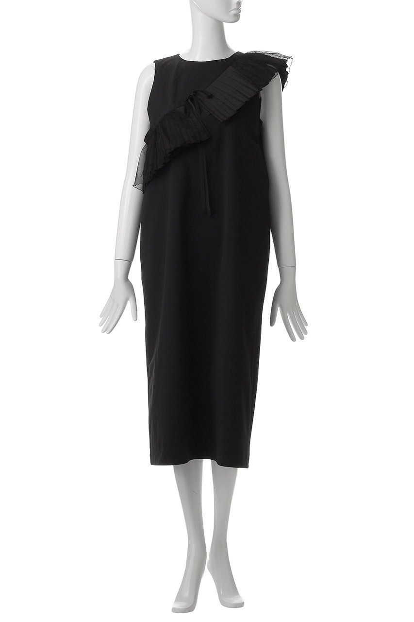 【マリリンムーン/MARILYN MOON】の4wayラッフルプリーツストレッチタフタドレス 人気、トレンドファッション・服の通販 founy(ファニー) 　ファッション　Fashion　レディースファッション　Fashion for Women　ワンピース　Dresses　フォーマル・パーティードレス・結婚式用ドレス　Elegant & Casual Dresses　チュニック　Tunic Tops & Dresses　シンプル　Simple, Minimal　ストレッチ　Stretch, Stretchy Fabric　タフタ　Taffeta, Structured Fabric　チュニック　Tunic, Long Top　チュール　Tulip, Tulip Motif　ドレス　Dress, One-Piece　ラッフル　Ruffle, Frill　ランダム　Random, Irregular　ロング　Long, Long-Length　吸水　Absorbent, Quick-Dry　夏　Summer　other-7|ID: prp329100004506044 ipo3291000000034954657